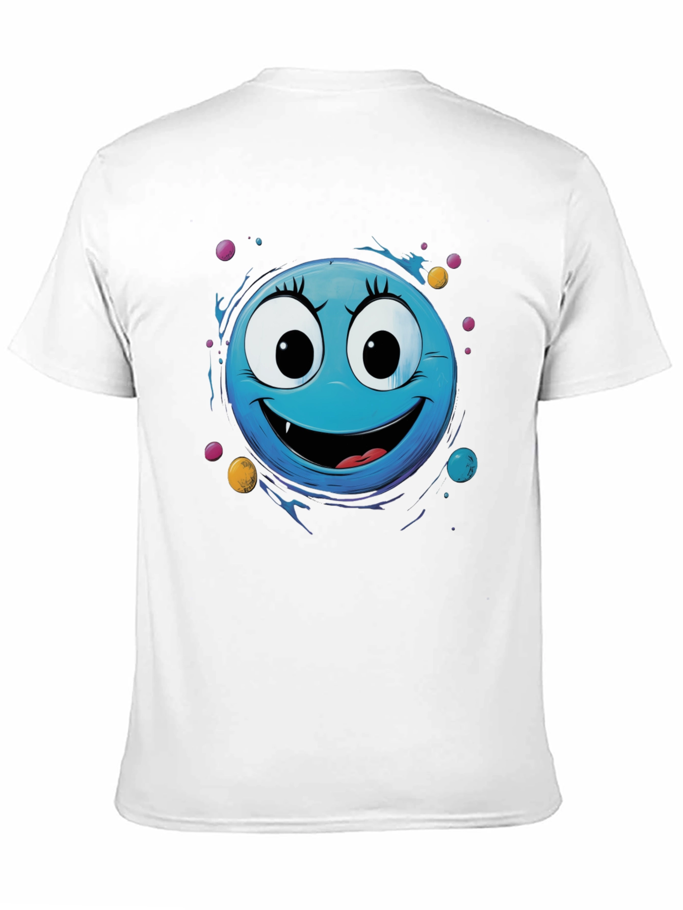 Black Blue Monster Face Graphic Tee view 11