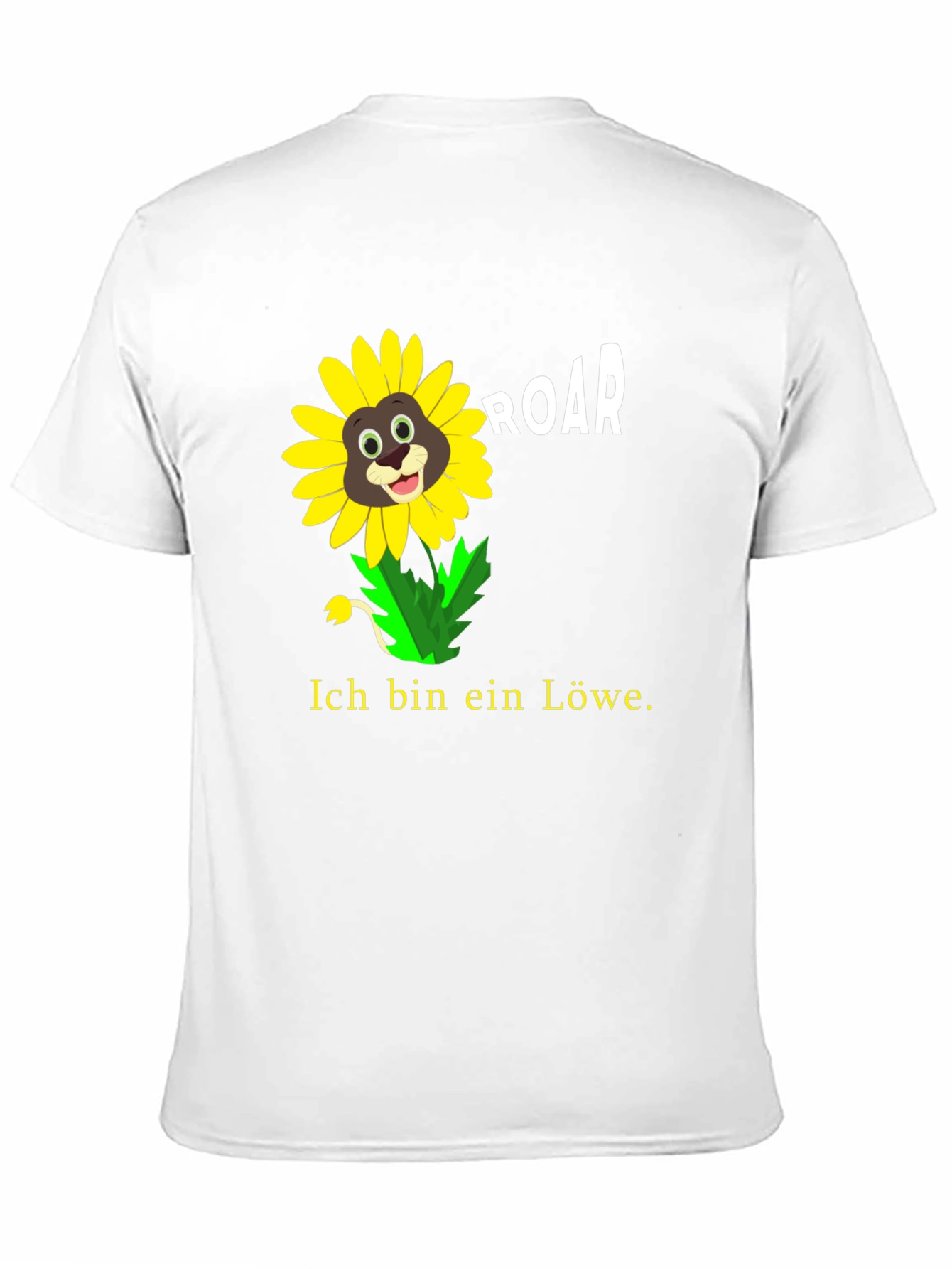 Black Ich Bin Ein Lowe Sunflower Lion Graphic T-Shirt view 11