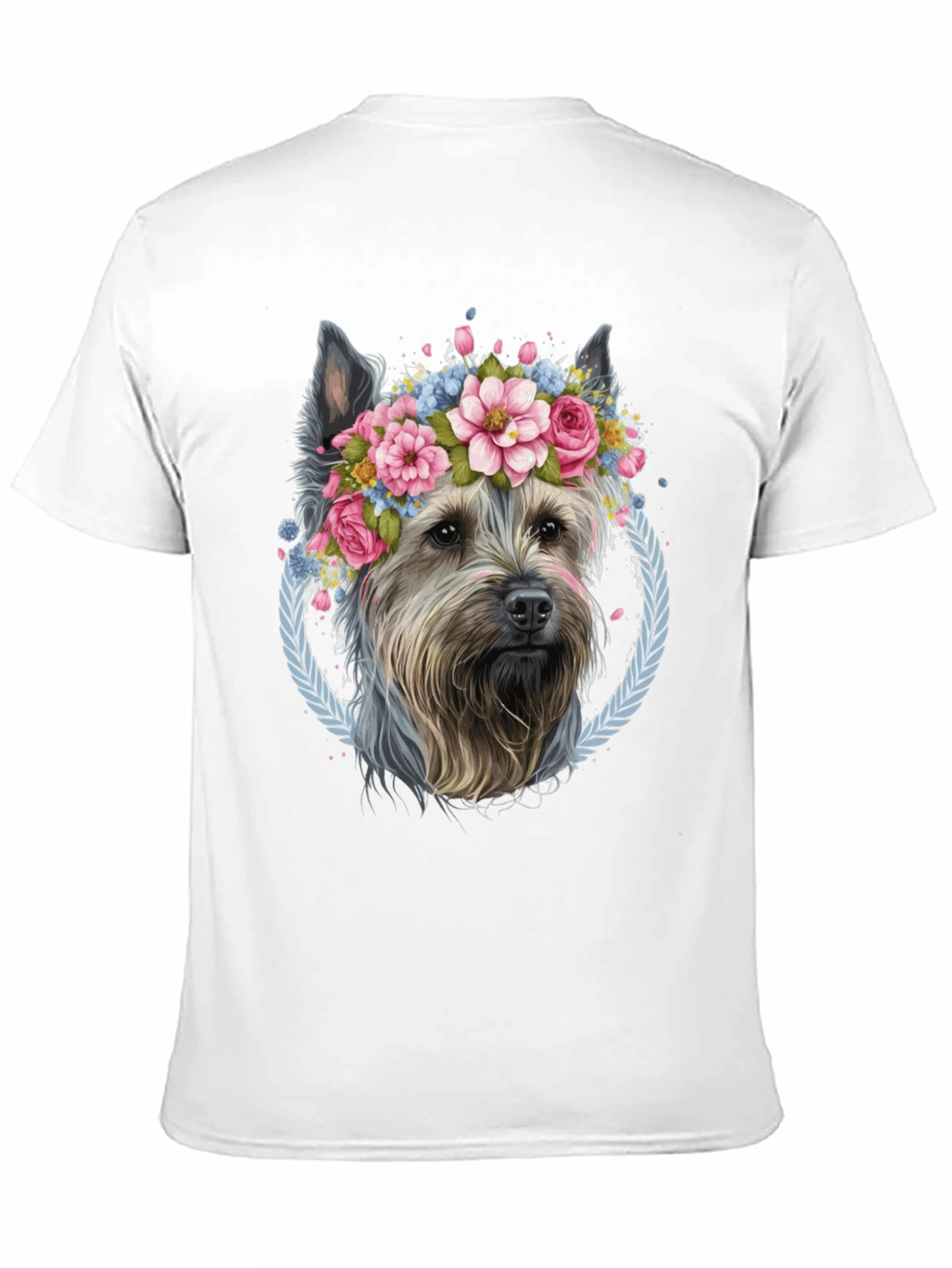 Black Dog Lover T-Shirt - Floral Crown Yorkie Tee view 11