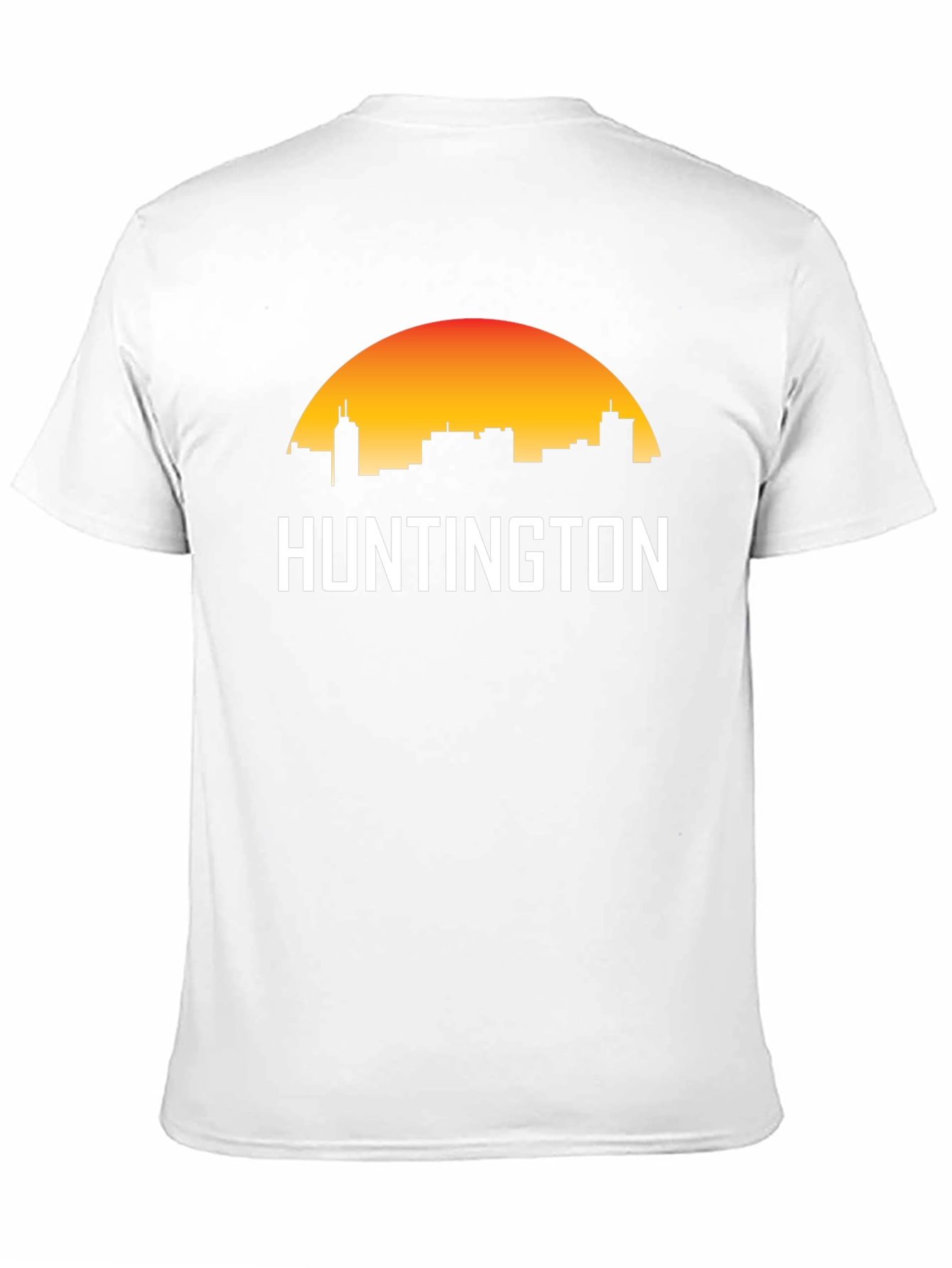 Black Huntington City Skyline T-Shirt - Sunset Graphic Tee view 11