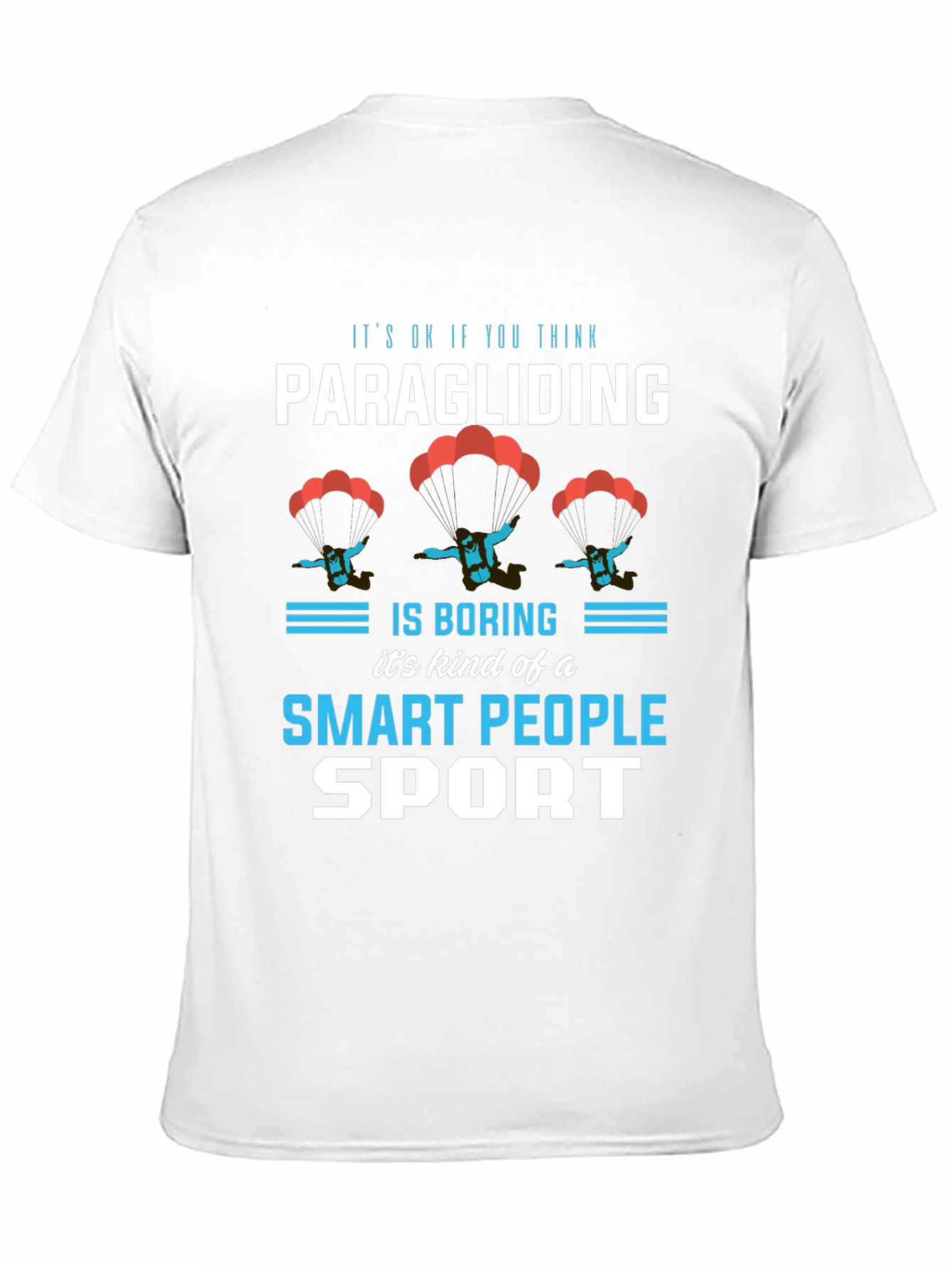 Black Paragliding Smart People Sport T-Shirt view 11