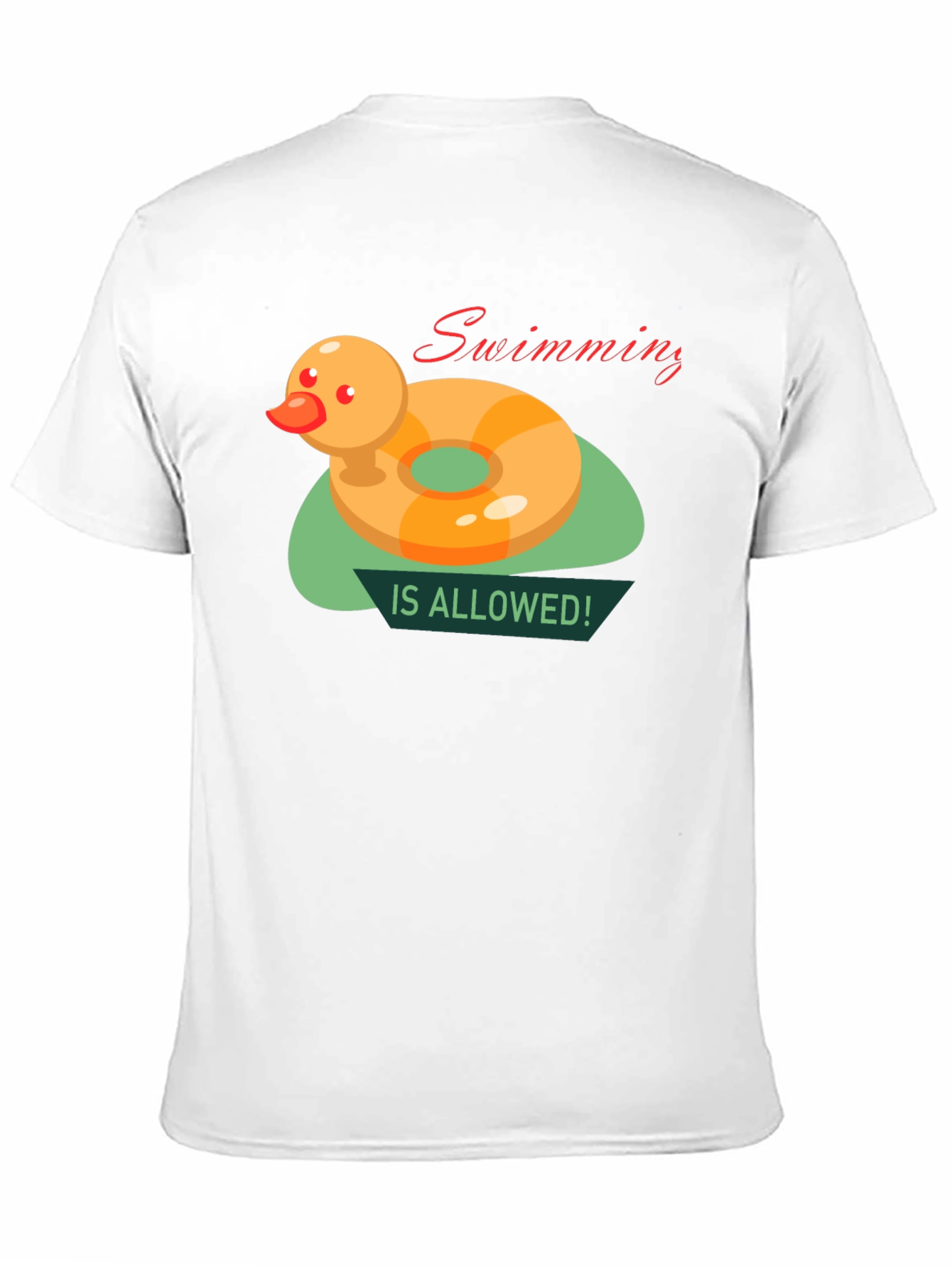 Black Funny Duck Swimming T-Shirt view 11