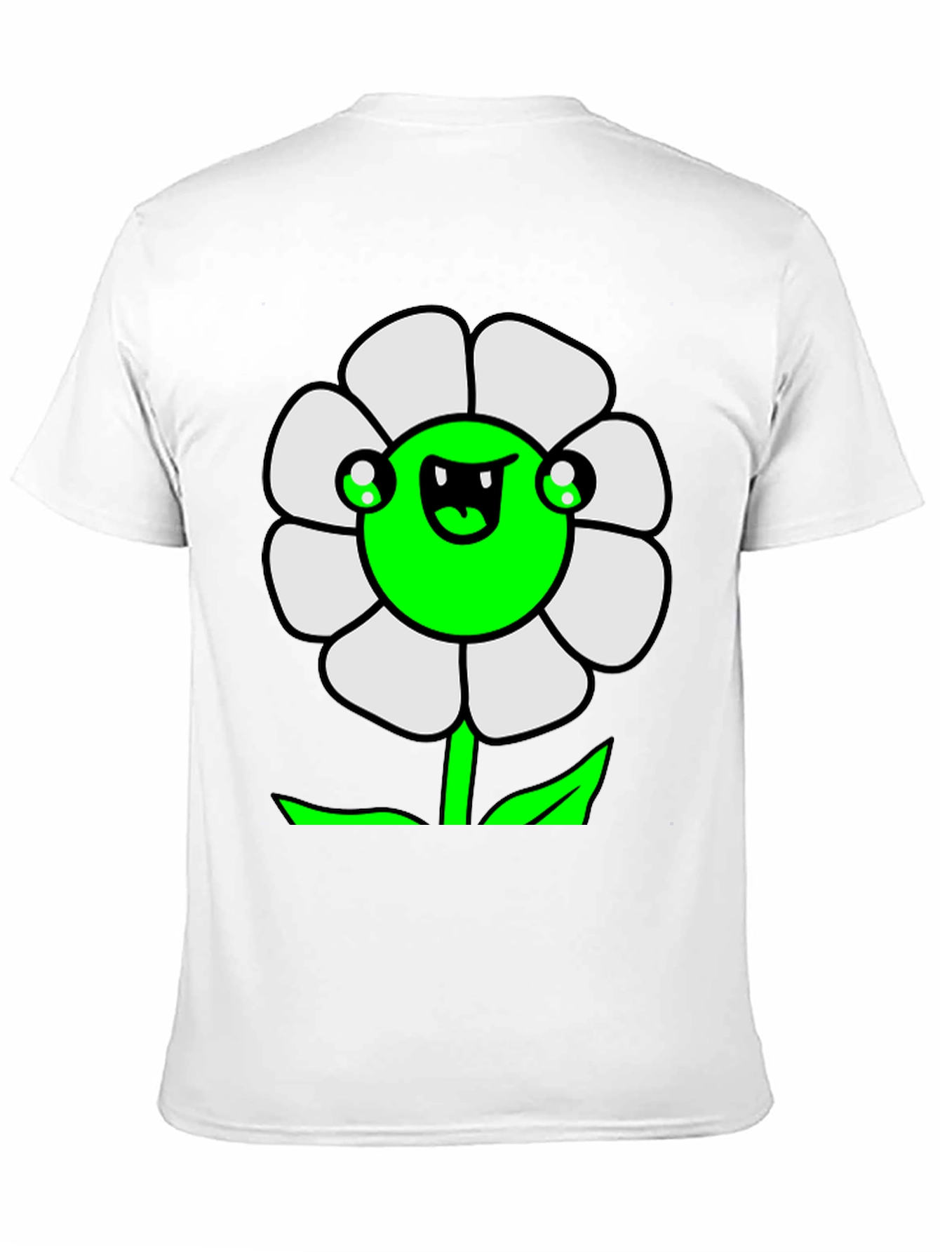 Black Funky Flower Graphic Tee - Black Cotton Blend view 11