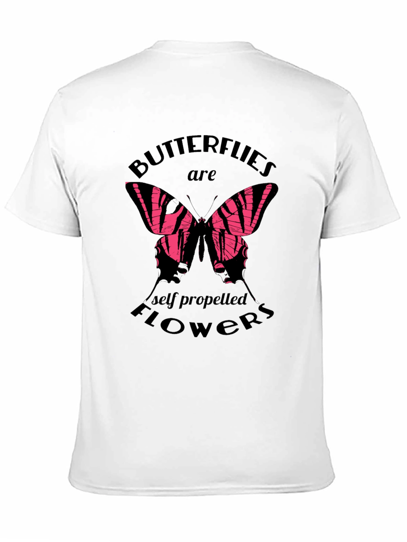 Black Butterfly Flowers Graphic T-Shirt - Trendy Black Tee view 11