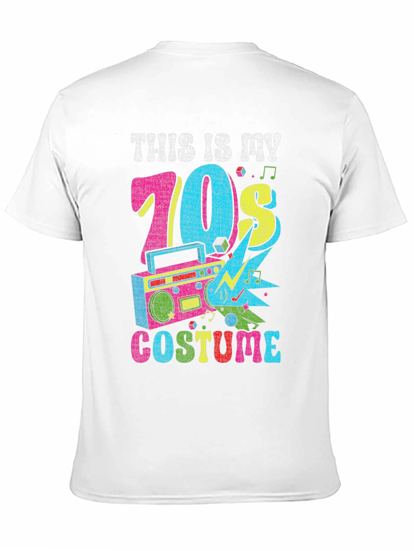 Black Retro 70s Costume T-Shirt view 11