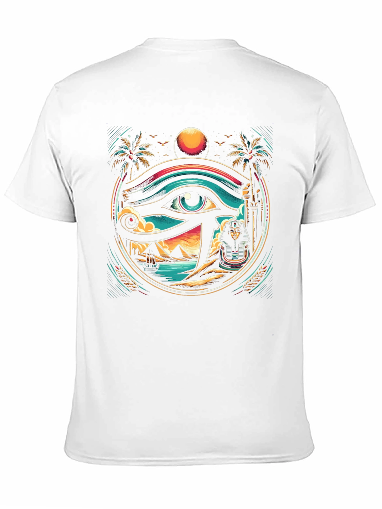 Black Egyptian Eye Graphic Tee - Unique Print Shirt view 11