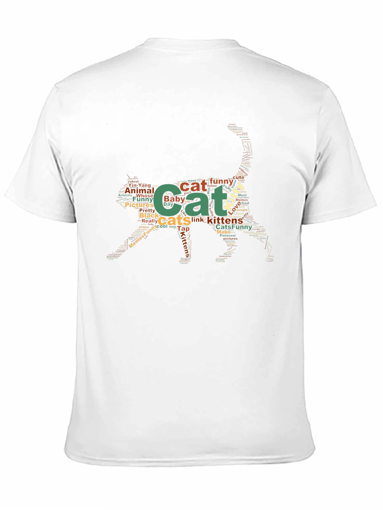 Black Cat Word Art Tee - Black Unisex T-Shirt view 11