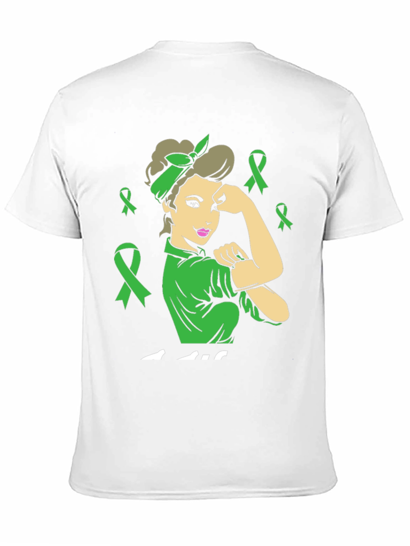 Black Empowered Woman Green Ribbon T-Shirt view 11