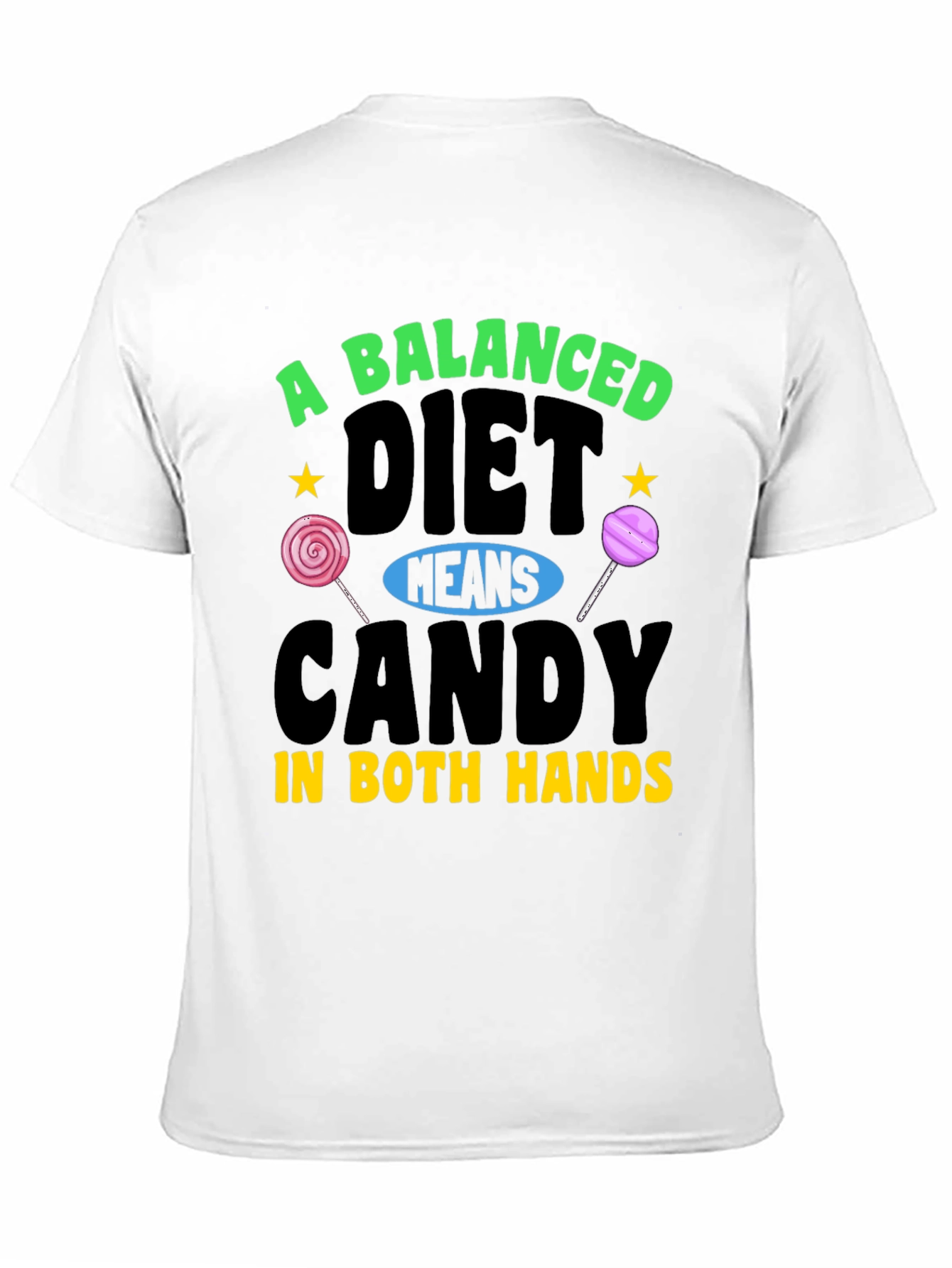 Black Balanced Diet Candy T-Shirt, Funny Graphic Tee view 11