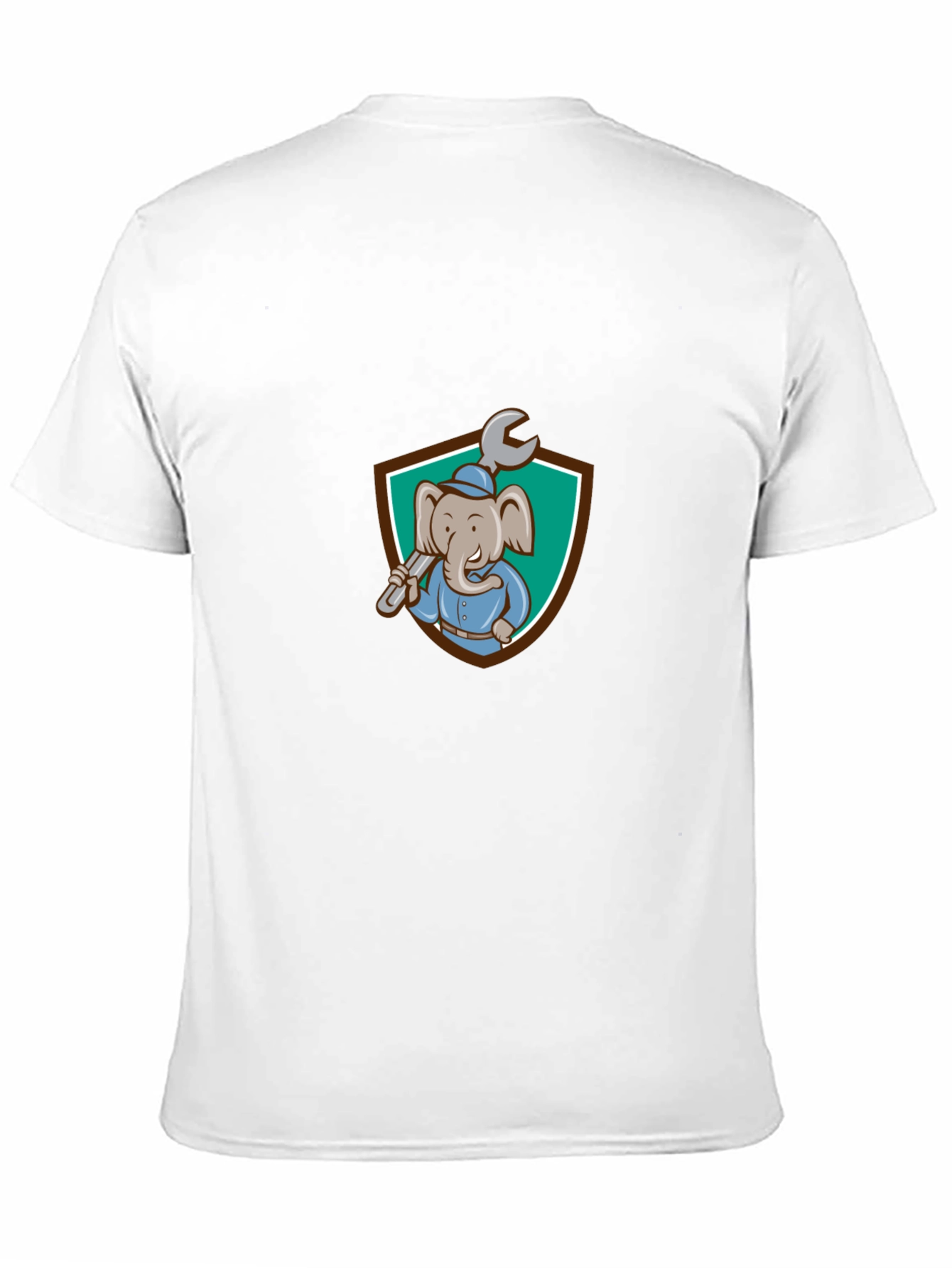 Black Elephant Mechanic T-Shirt - Cartoon Graphic Tee view 11