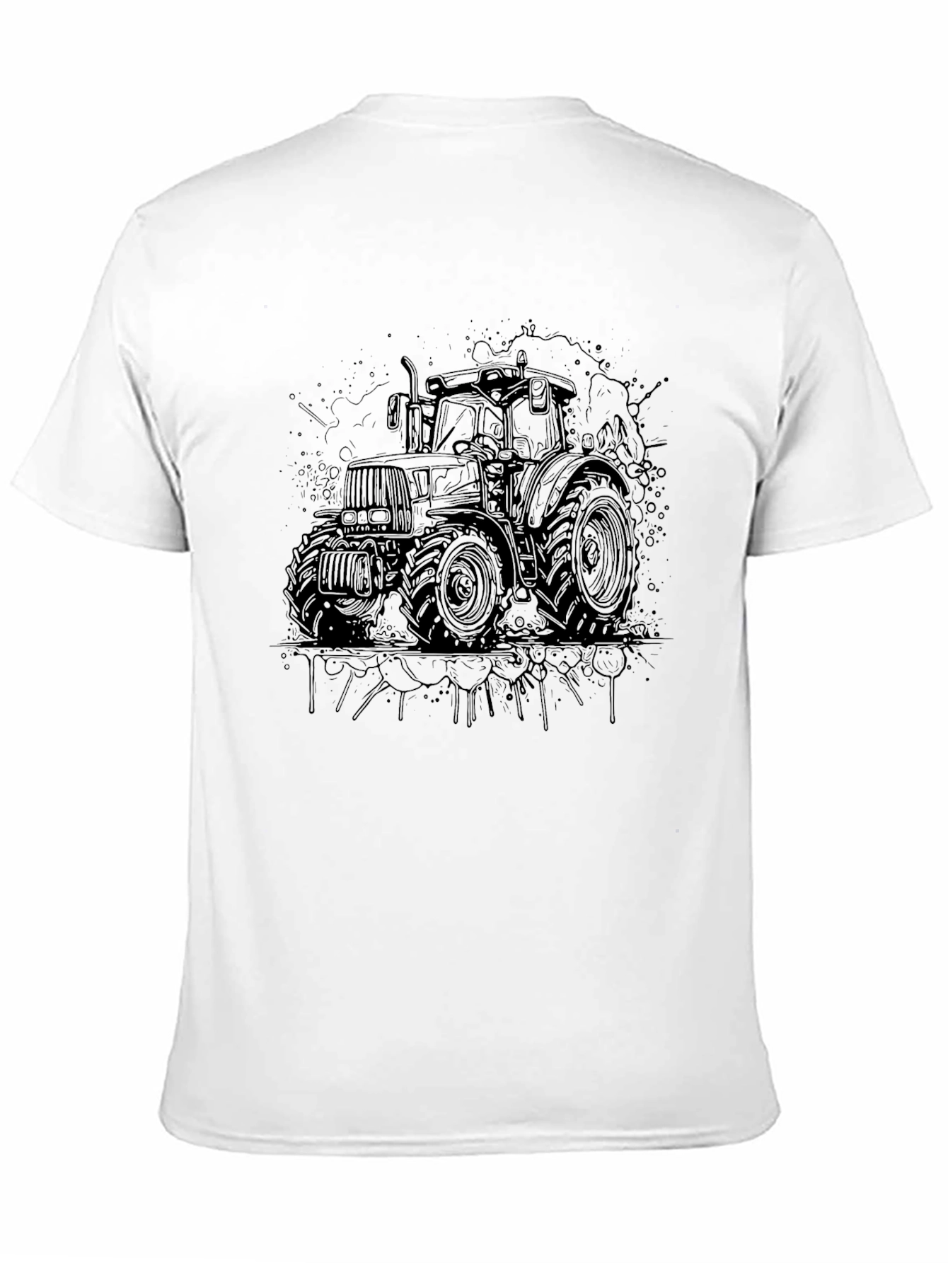 Black Black Tractor Graphic Tee - Men's Casual T-Shirt view 11