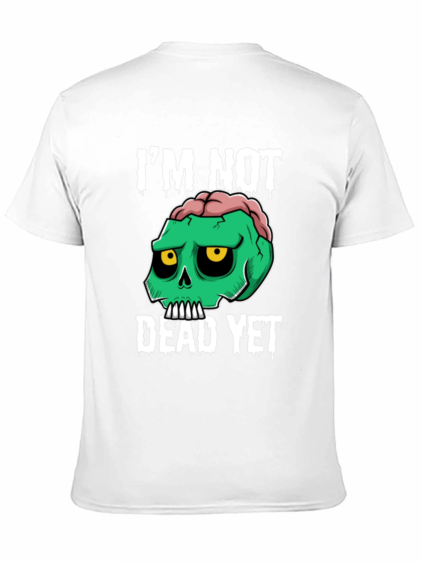 Black I'm Not Dead Yet Graphic Tee - Zombie Skull Humor view 11