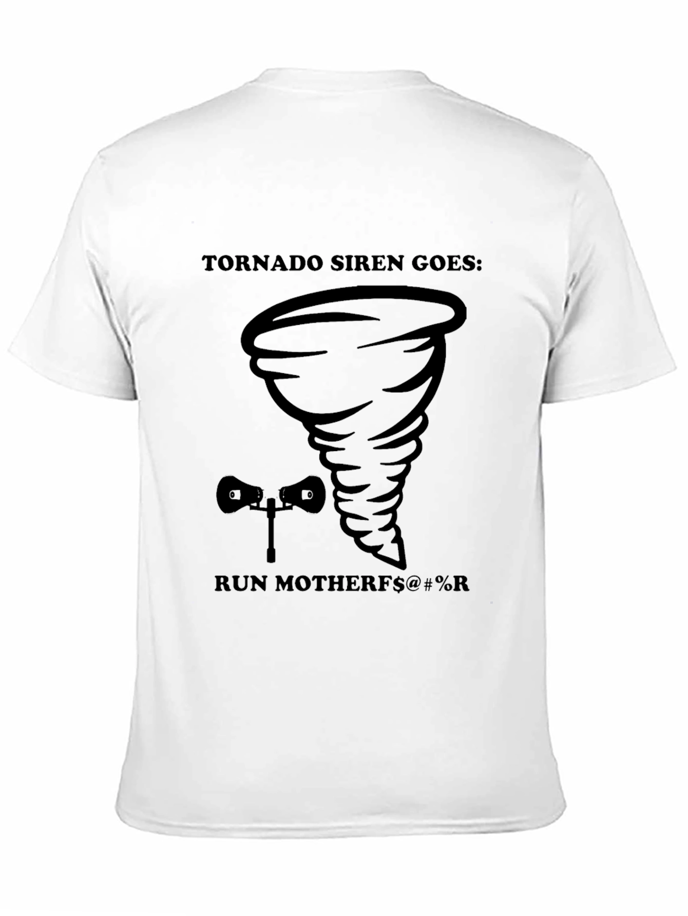 Black Tornado Siren Graphic Tee - Humorous Warning Shirt view 11