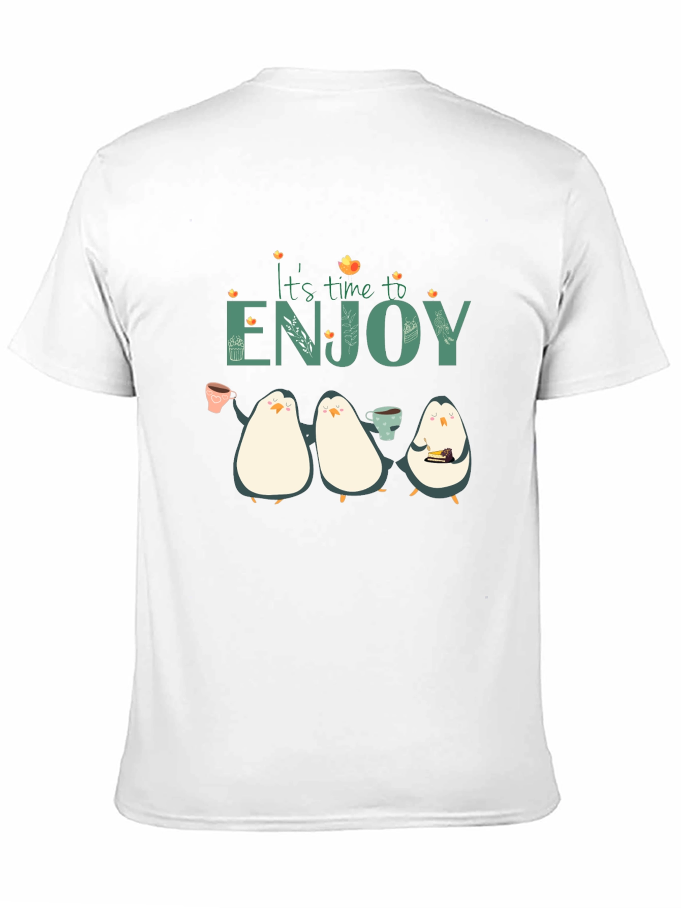 Black It's Time To Enjoy Penguin T-Shirt view 11