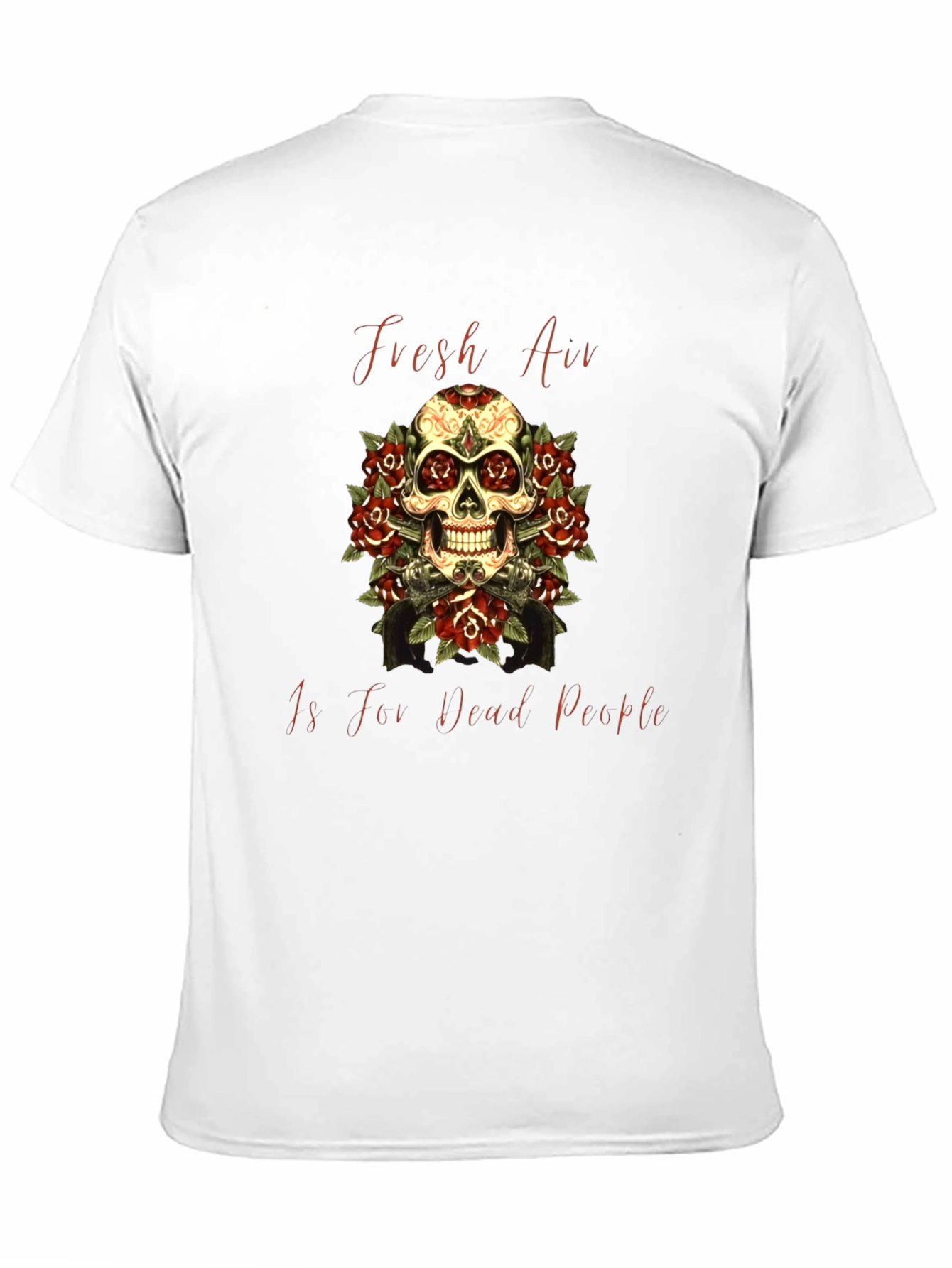 Black Fresh Air Dead People Skull Graphic T-Shirt view 11