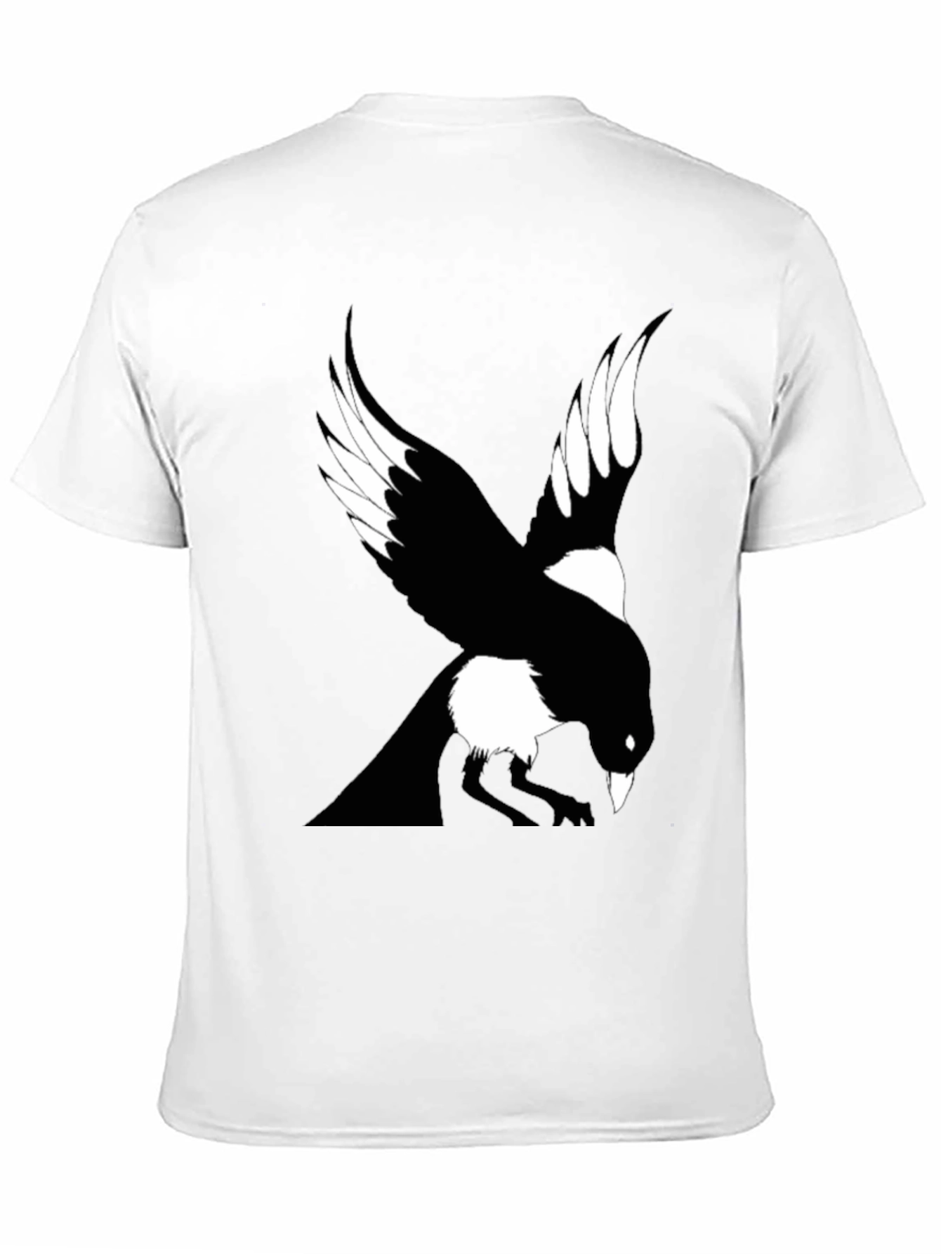Black Raven Graphic Tee - Men's Black Crew Neck T-Shirt view 11