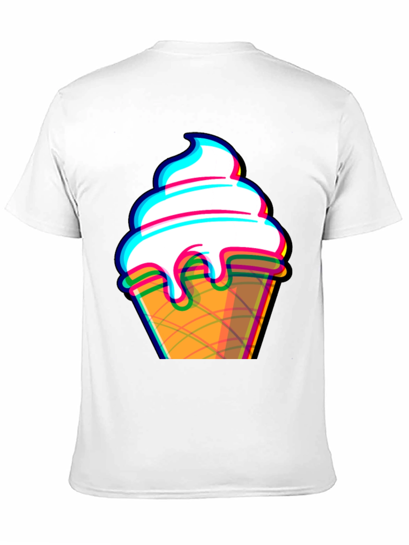 Black Ice Cream Cone Graphic Tee - Black Cotton T-Shirt view 11