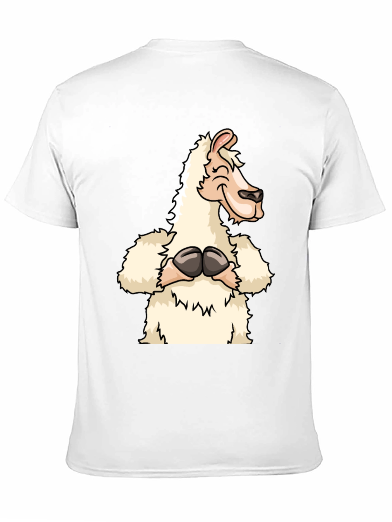 Black Funny Llama Graphic Tee - Black Cotton T-Shirt view 11
