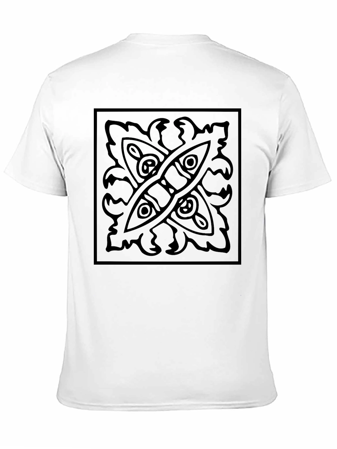 Black Black Graphic Tee: Abstract Square Design view 11