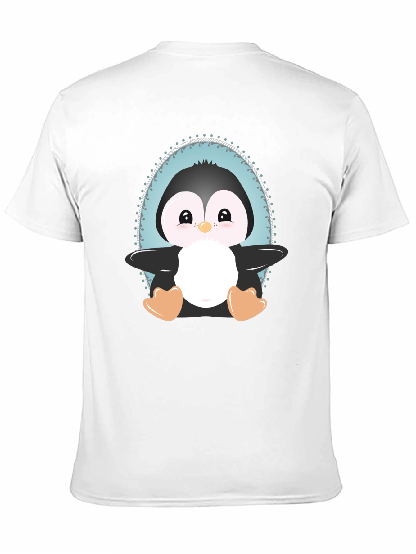 Black Cute Penguin Graphic Tee - Unisex Black T-Shirt view 11