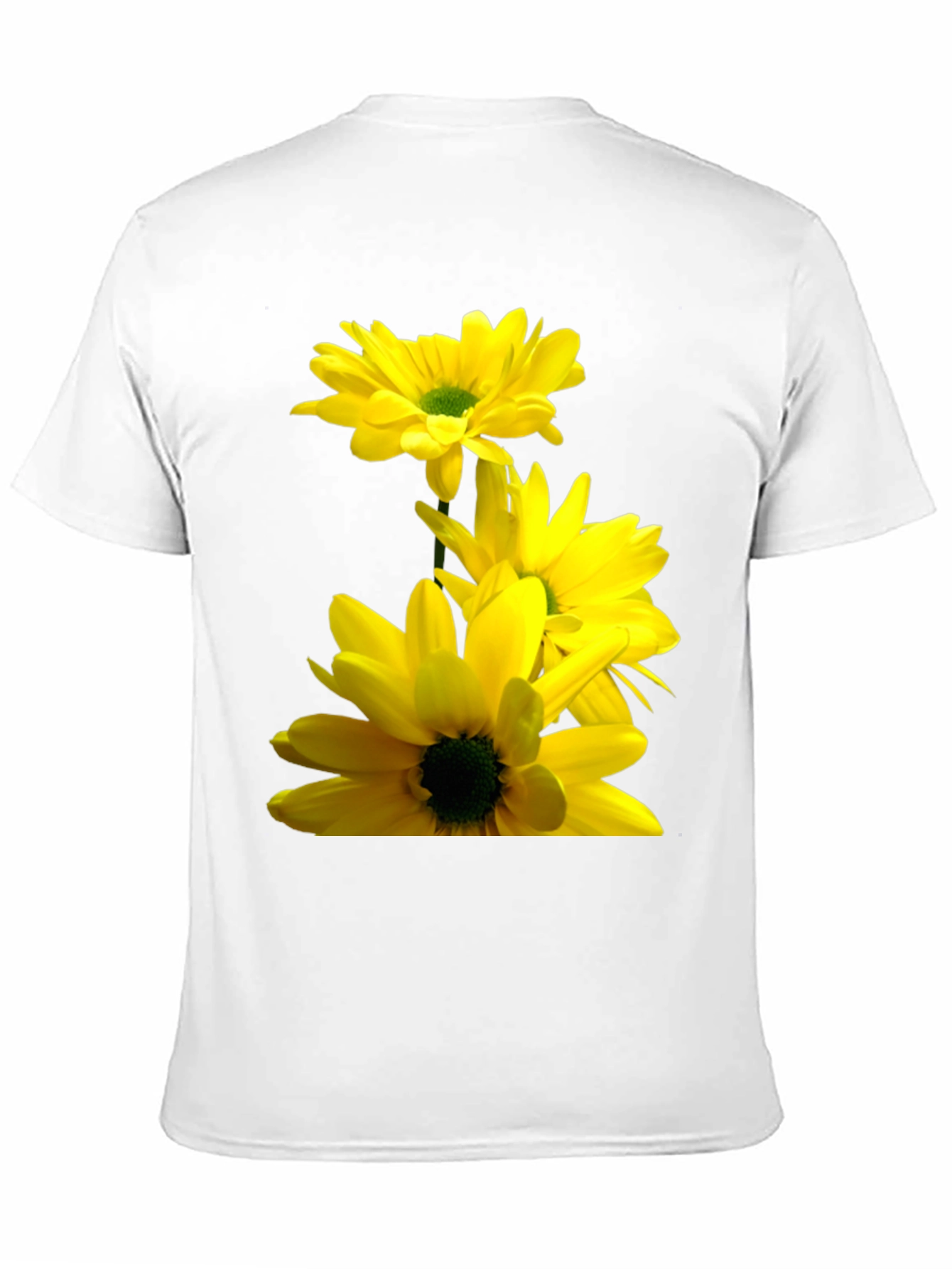 Black Black T-Shirt with Yellow Daisy Flower Print view 11