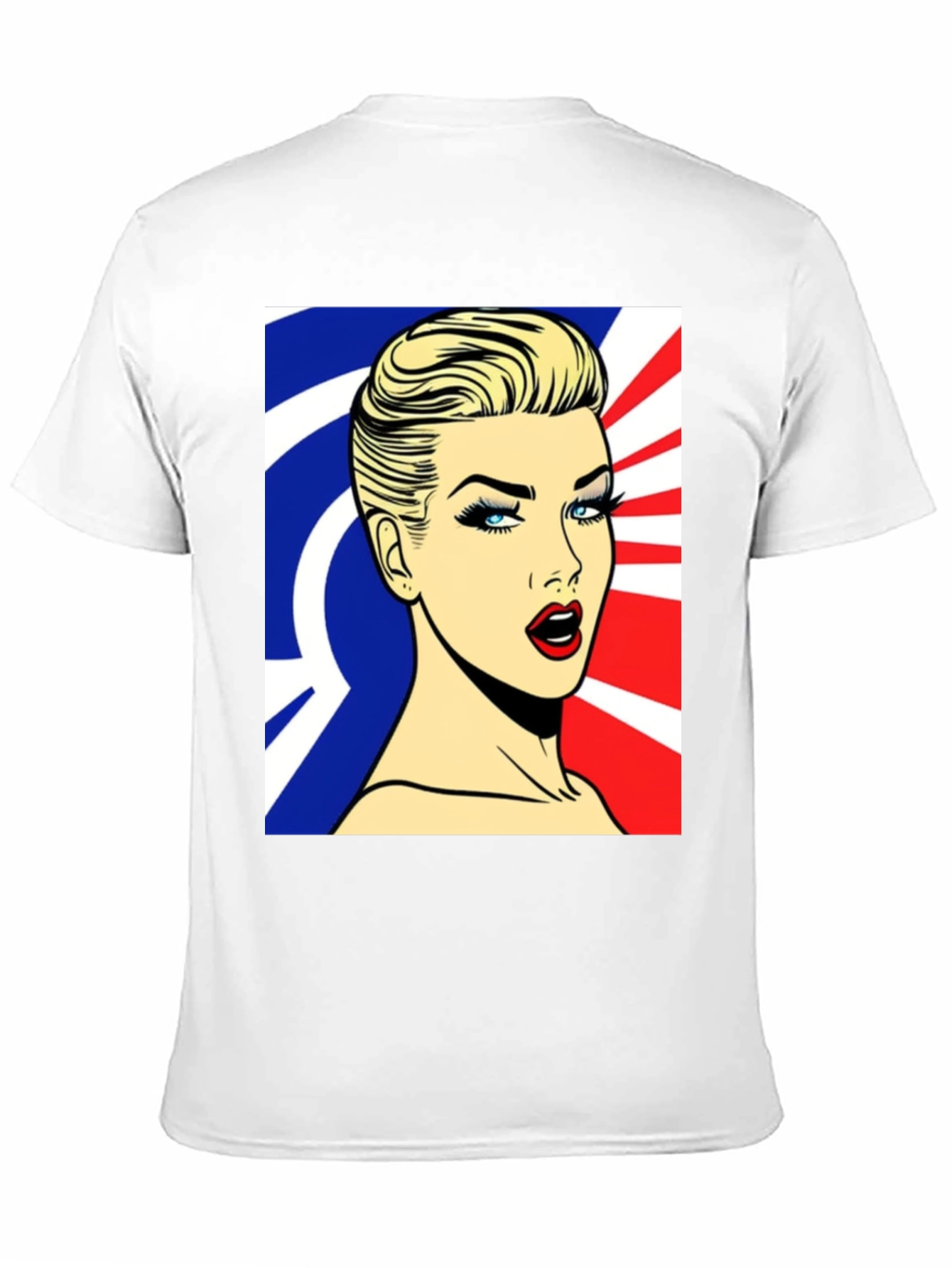 Black Pop Art Woman Graphic Print Black T-Shirt view 11