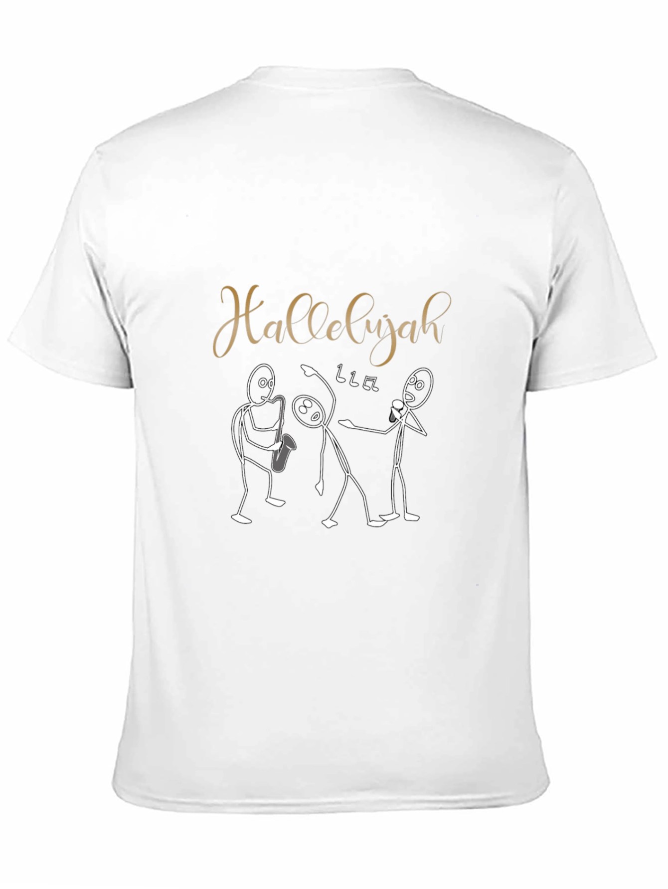 Black Hallelujah Stick Figure Band Unisex T-Shirt view 11