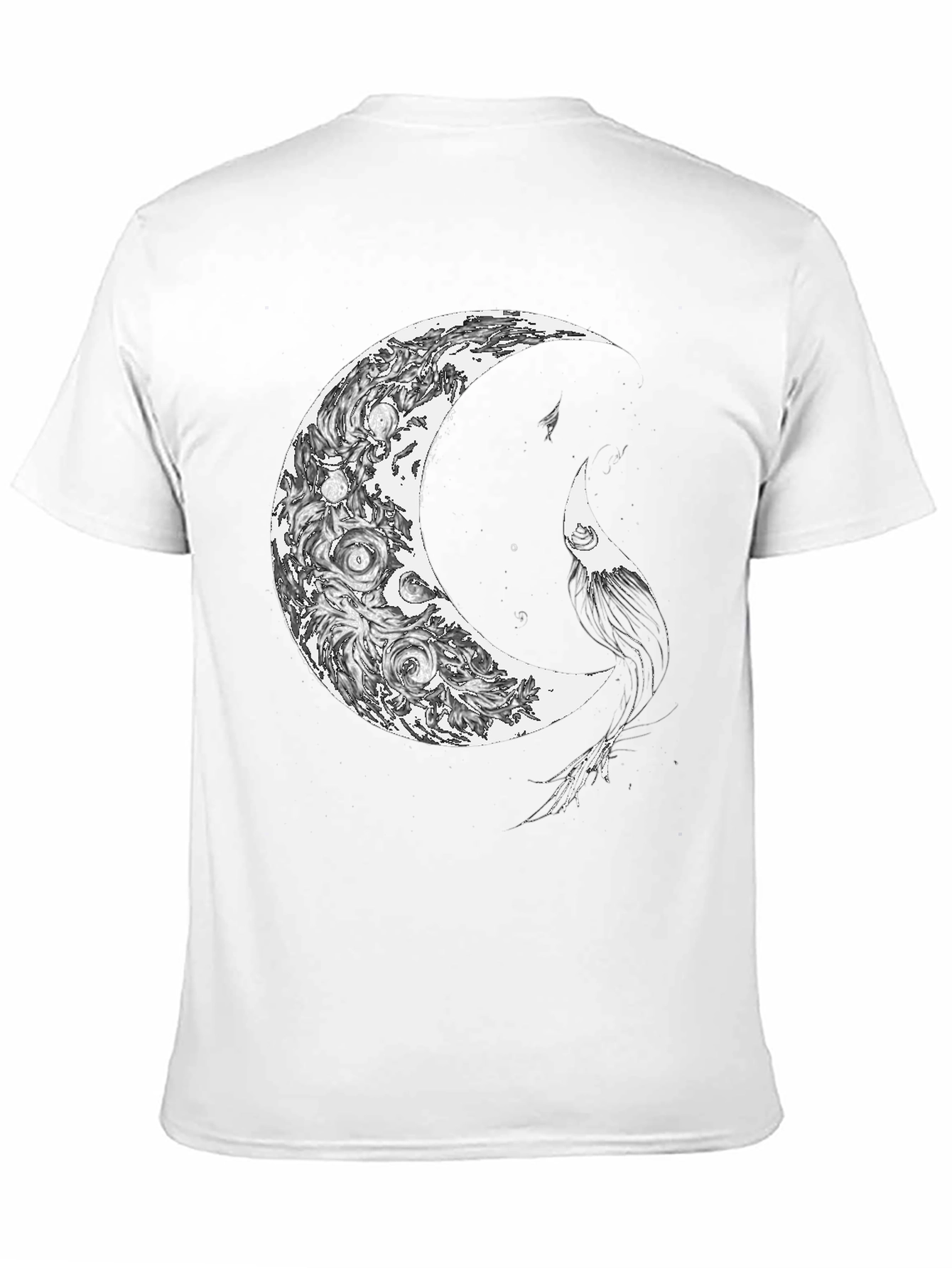Black Celestial Crescent Moon Graphic Print T-Shirt view 11