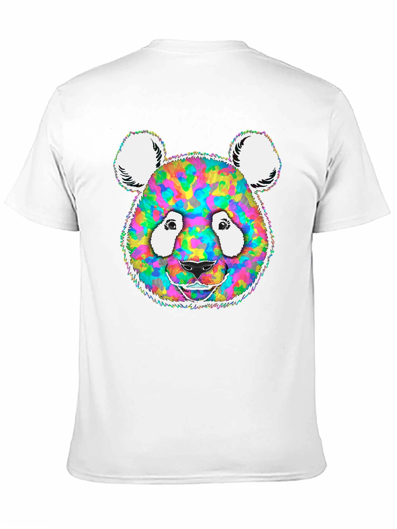 Black Colorful Panda Graphic Tee - Unique Design view 11