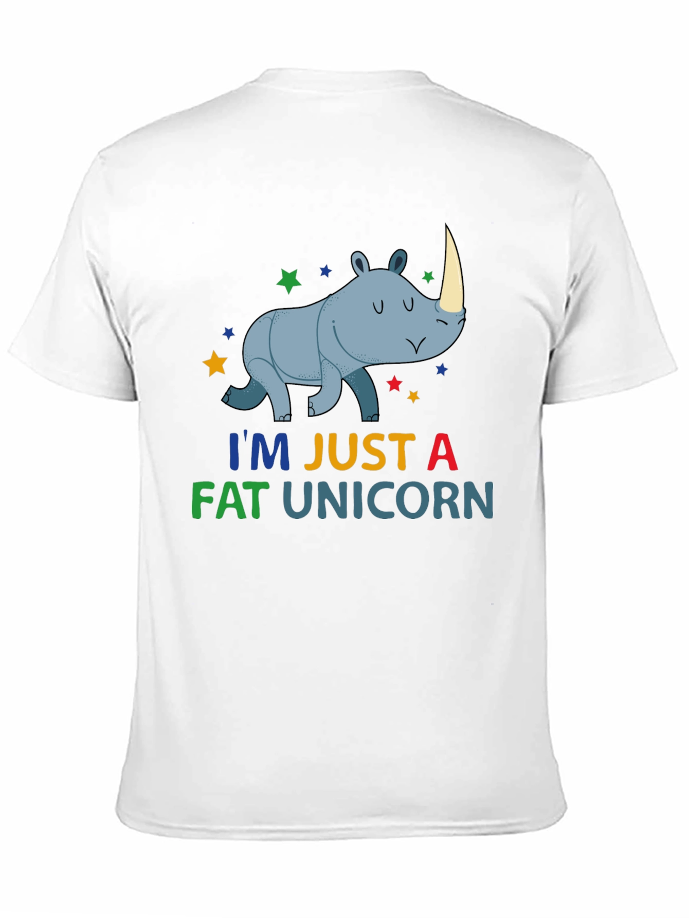 Black Funny Fat Unicorn Rhino Graphic T-Shirt view 11