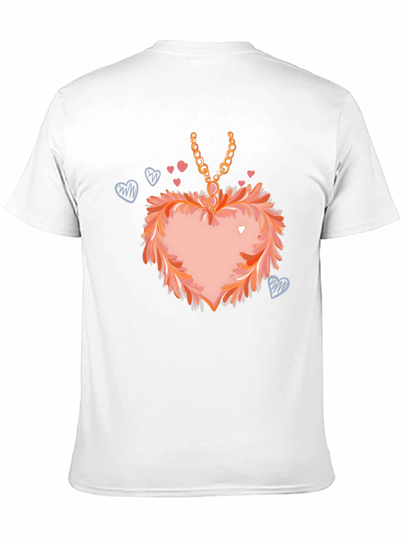 Black Heart Pendant T-Shirt: Fashionable Valentine's Day Apparel view 11