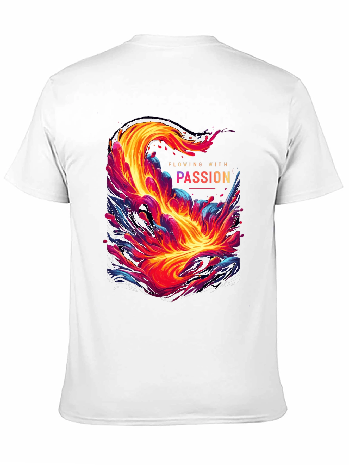 Black Flowing With Passion Graphic Tee - Unique Men's T-Shirt view 11