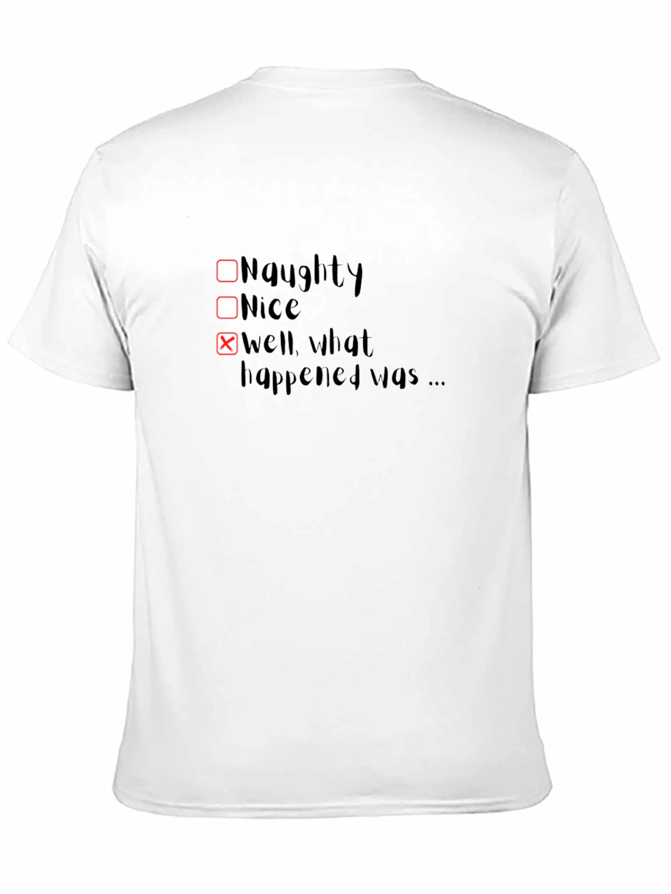 Black Naughty or Nice? Funny Graphic Tee view 11
