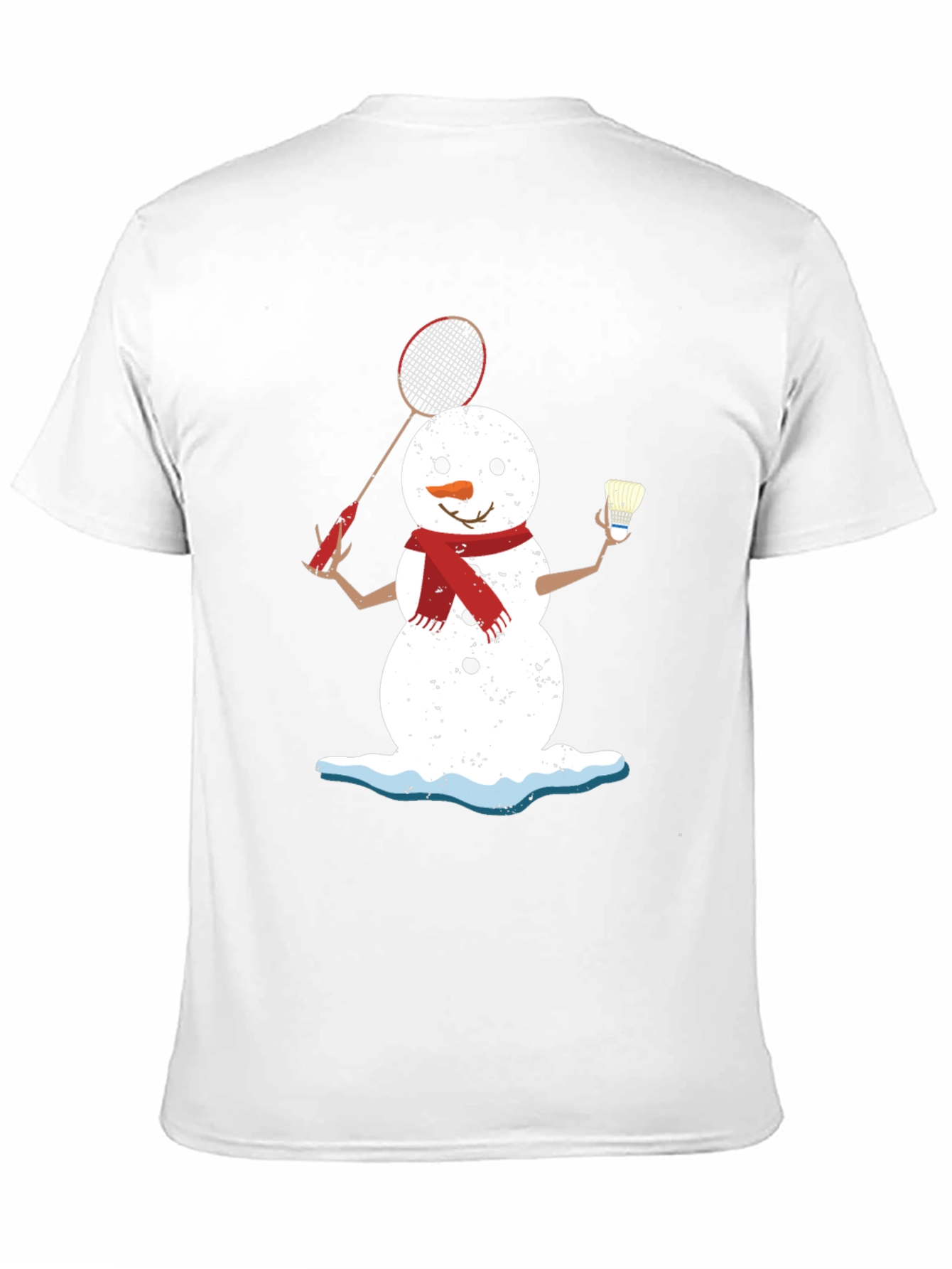 Black Snowman Badminton Player Graphic Tee view 11