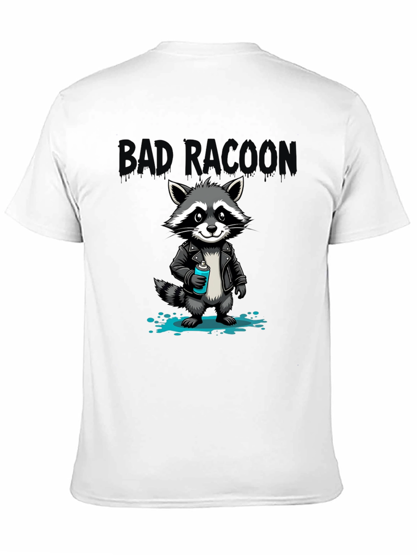 Black Bad Raccoon Graphic T-Shirt - Cool Cartoon Design view 11