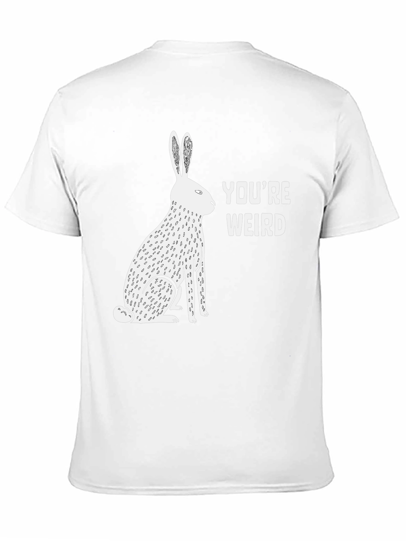 Black You're Weird Rabbit Graphic Tee - Unisex view 11