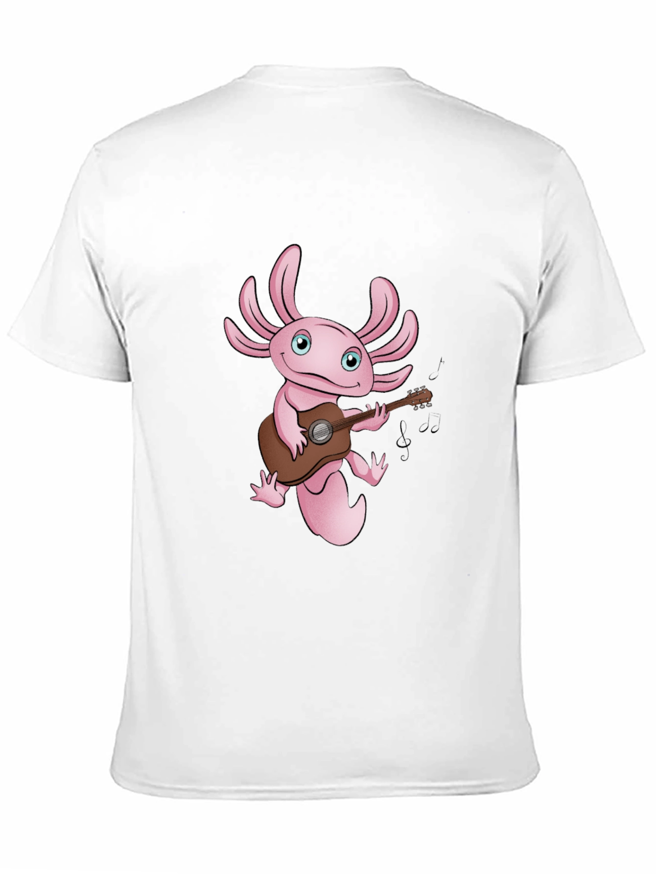 Black Axolotl Guitar Player Graphic T-Shirt - Black view 11