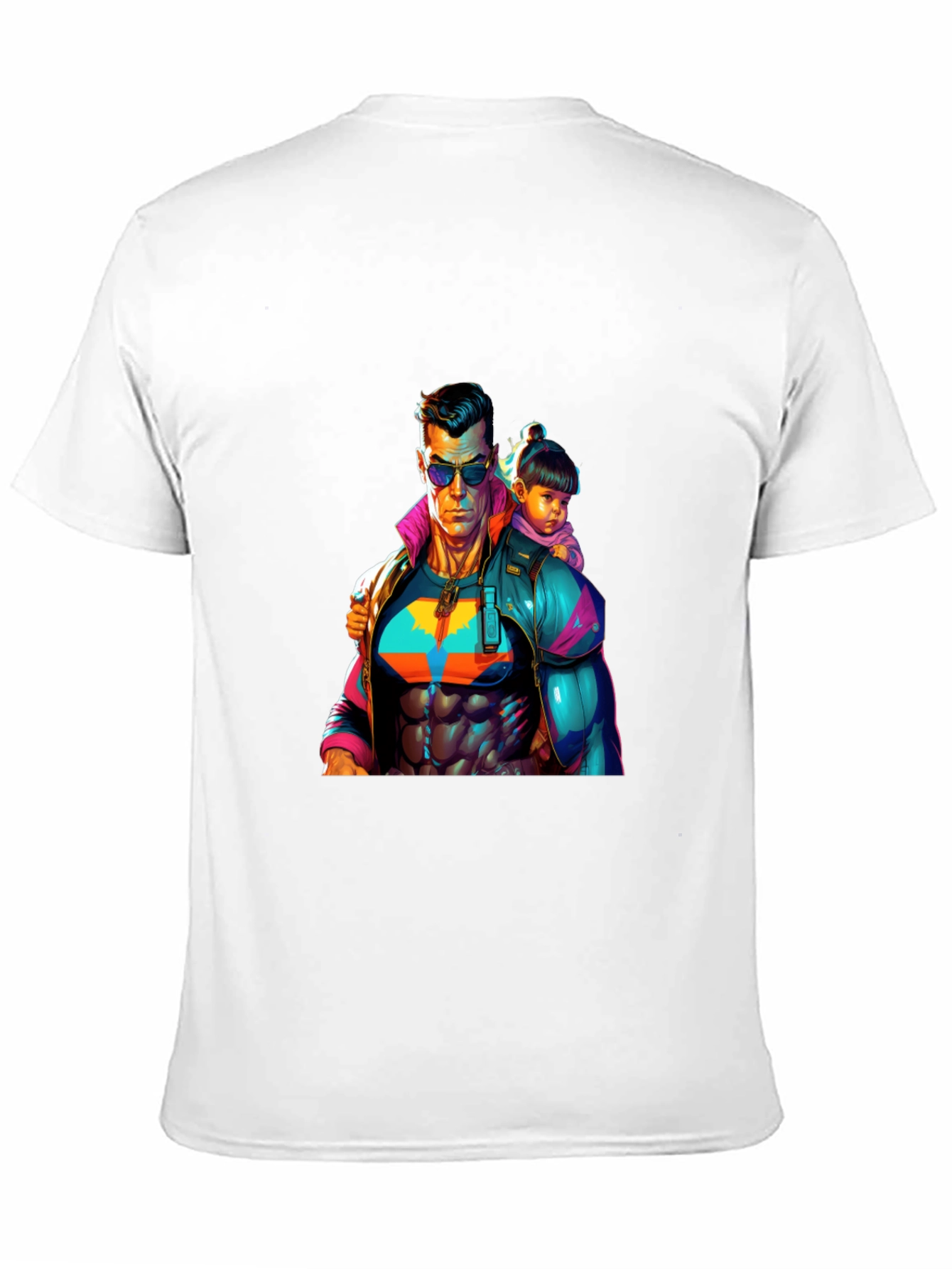 Black Superhero Dad & Daughter T-Shirt - Black Cotton view 11