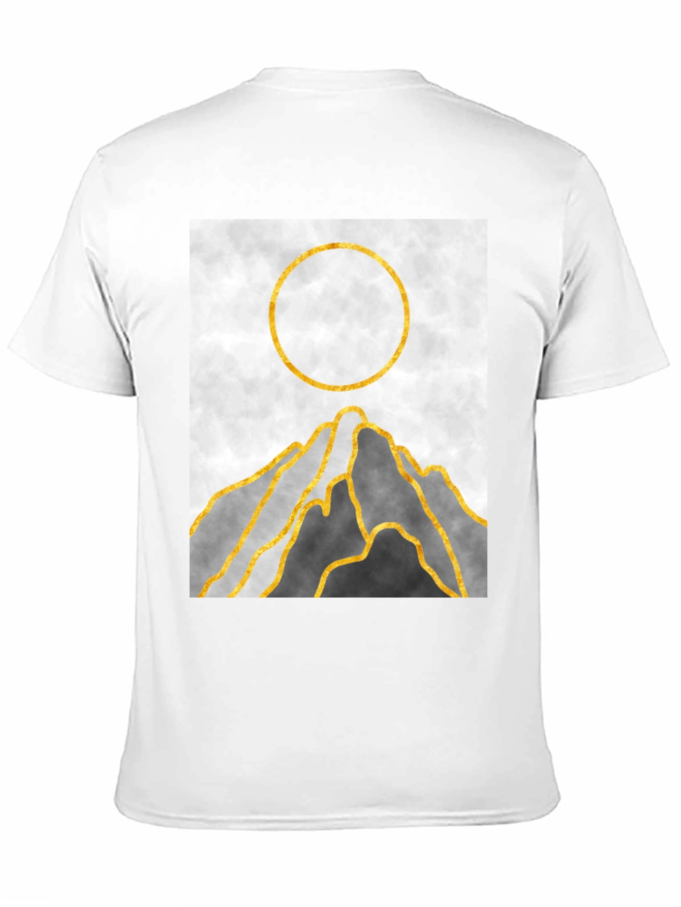 Black Abstract Mountain Sunset Graphic Tee view 11