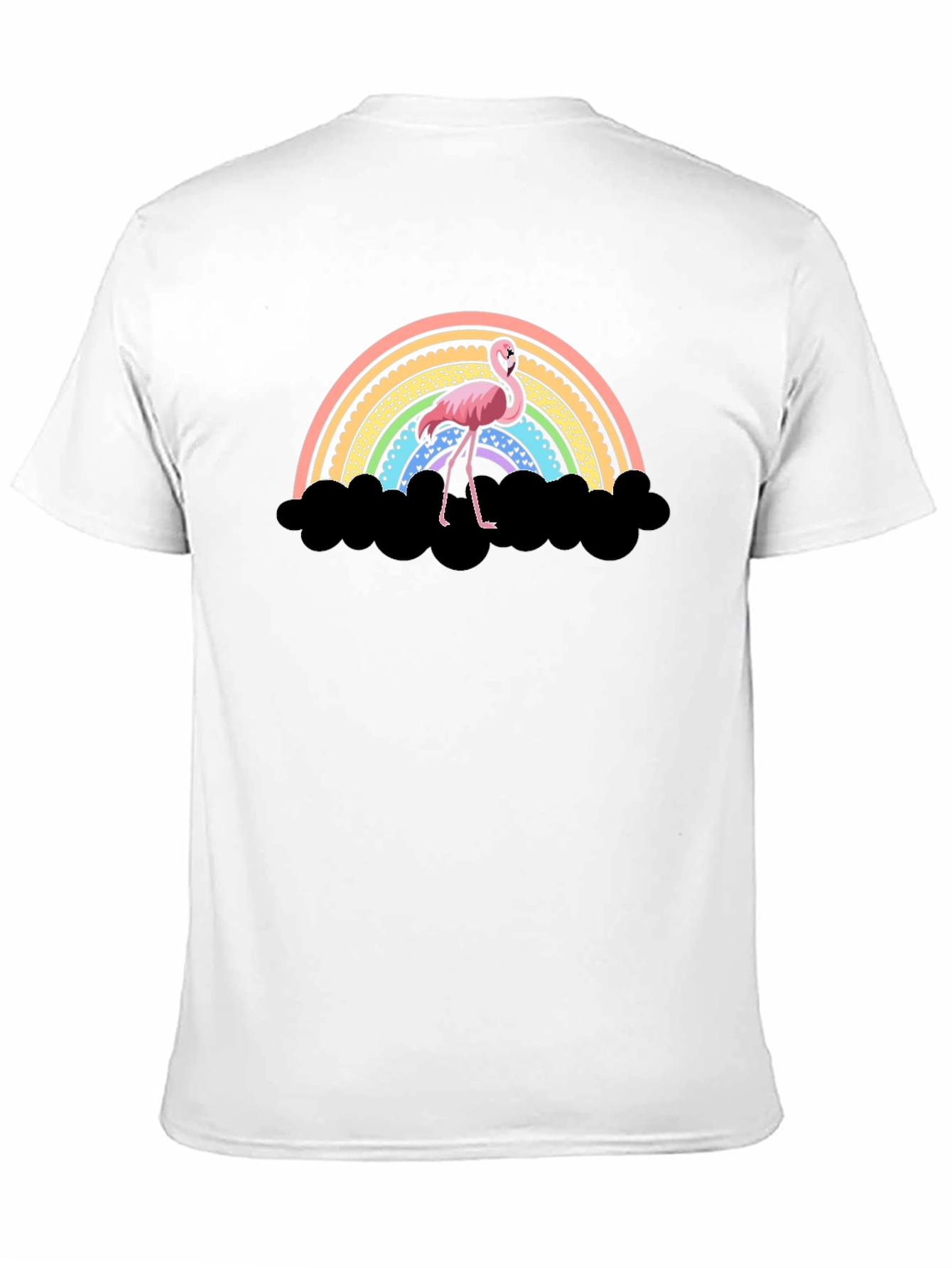 Black Flamingo Rainbow T-Shirt - Unique Graphic Tee view 11