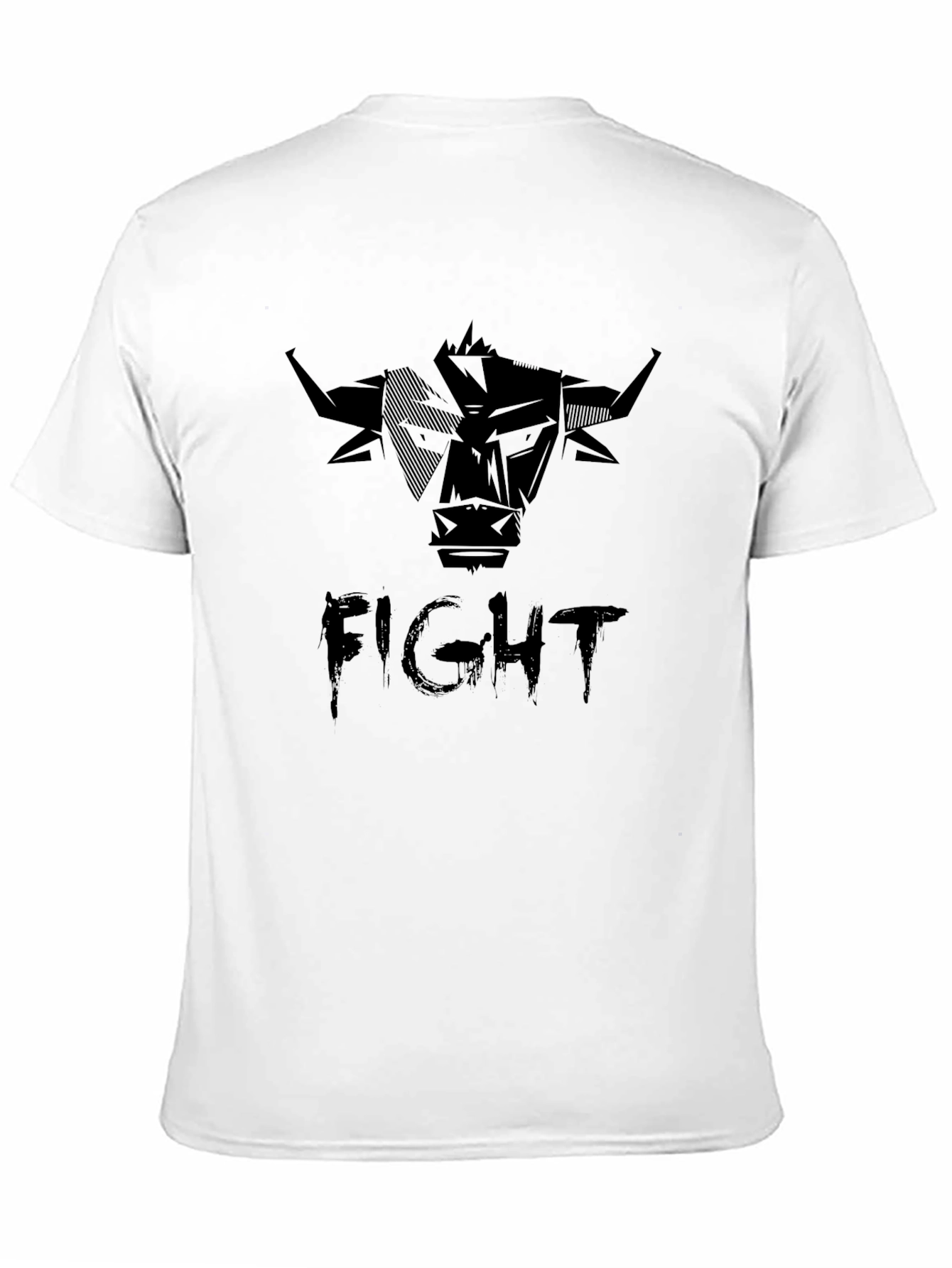 Men's Black Fight Bull Graphic Tee - 11