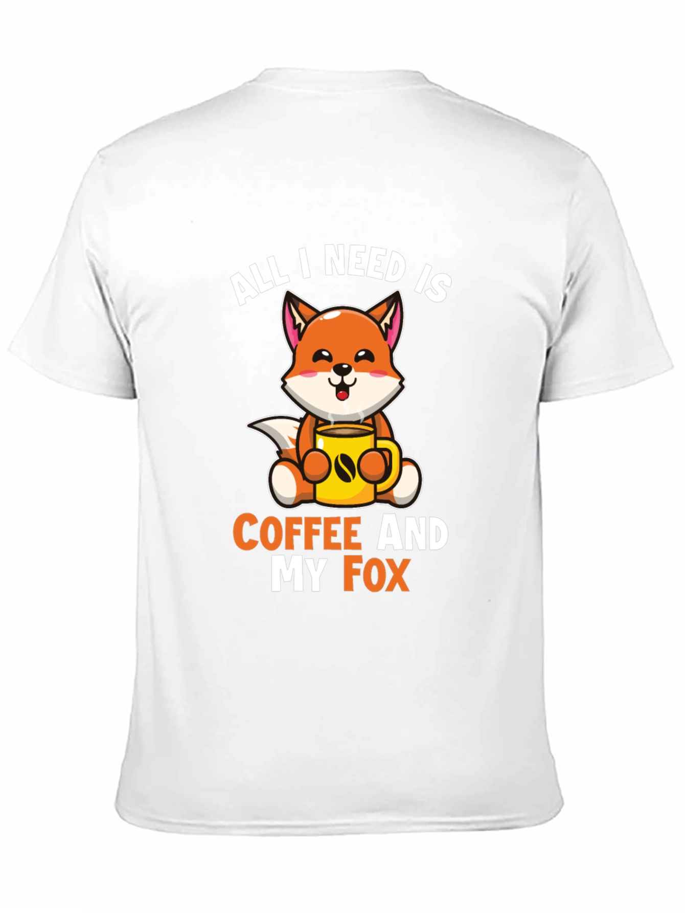 Black All I Need is Coffee and My Fox T-Shirt view 11