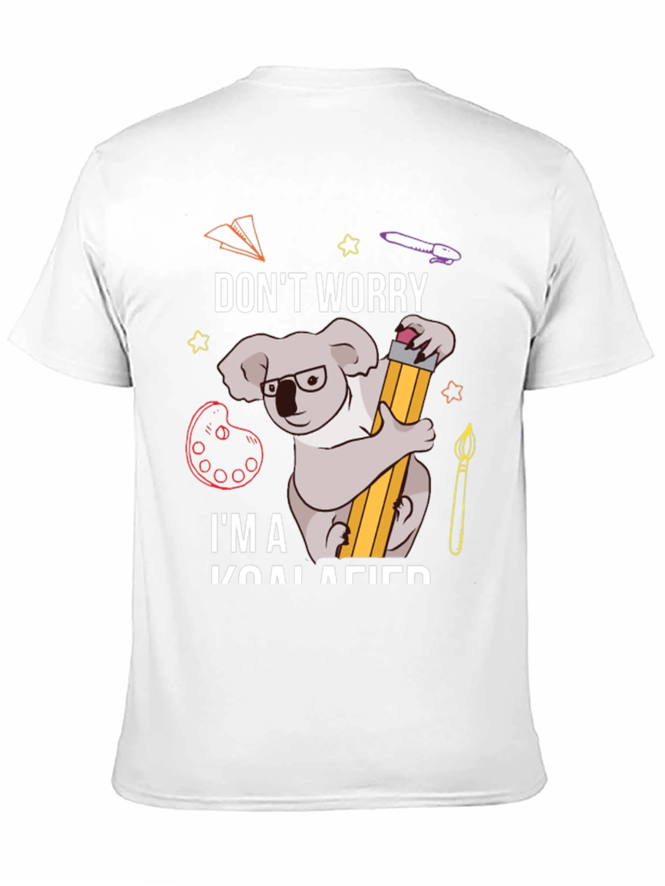 Black Don't Worry I'm Koalafied Funny Graphic Tee view 11