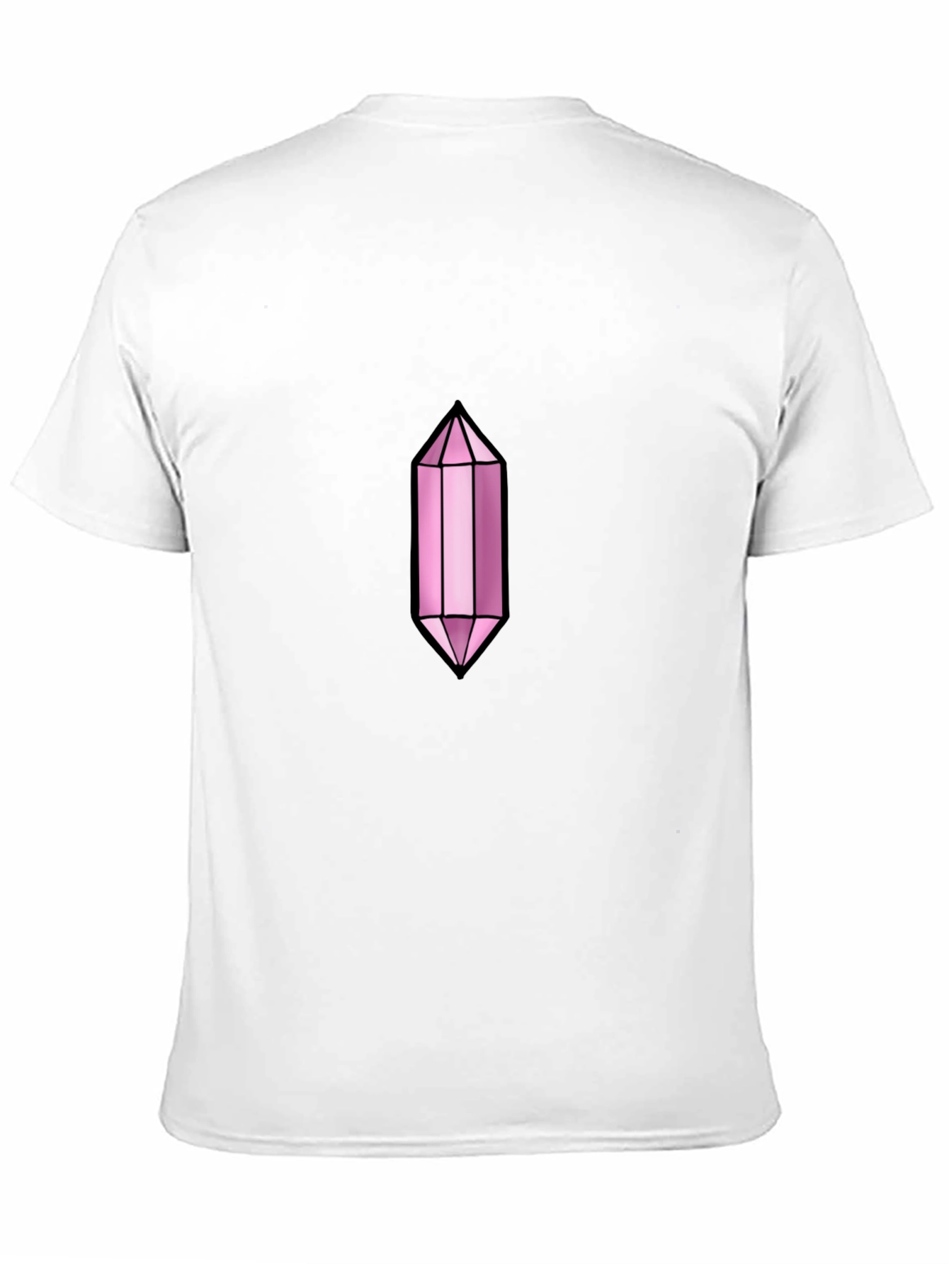 Black Men's Black T-Shirt with Pink Crystal Graphic view 11