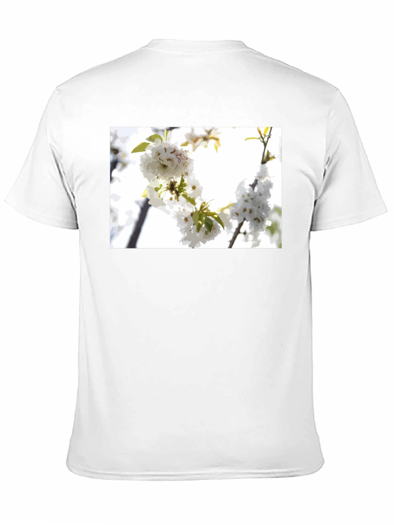 Black White Flower T-Shirt - Black Cotton Blossom Tee view 11