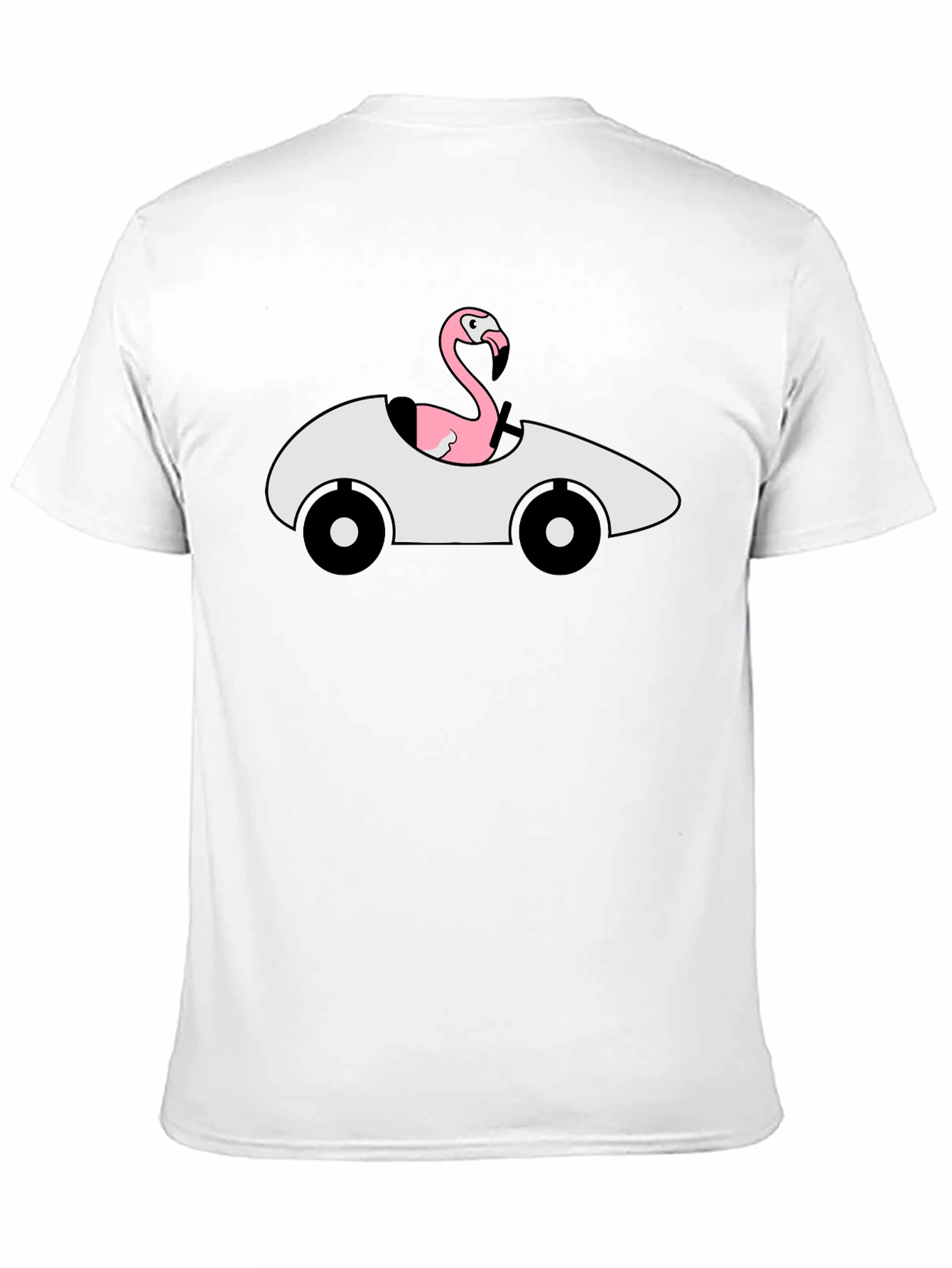 Black Flamingo Driving Car Graphic T-Shirt view 11