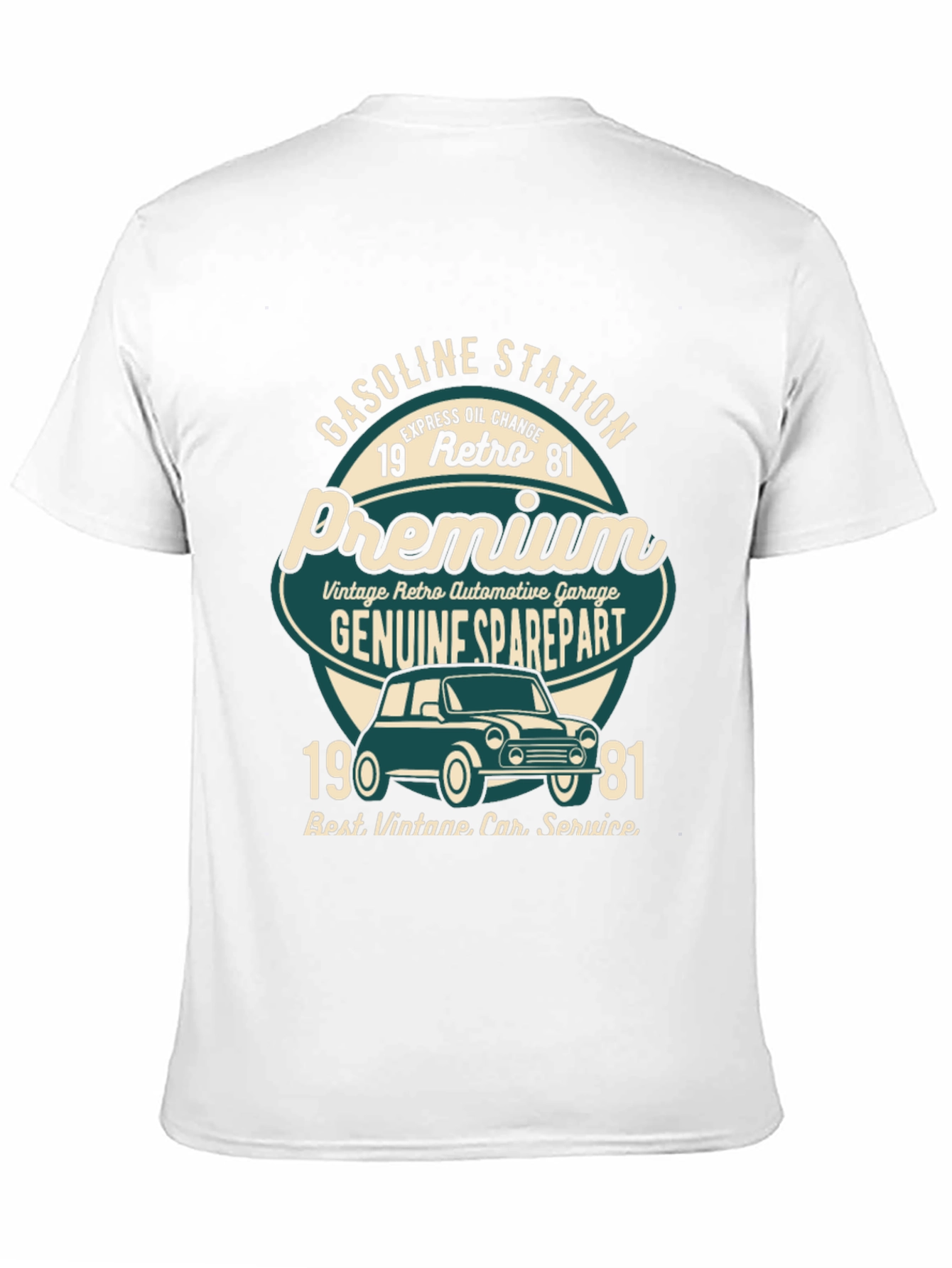 Black Vintage Retro Car T-Shirt - Gasoline Station Premium Design view 11