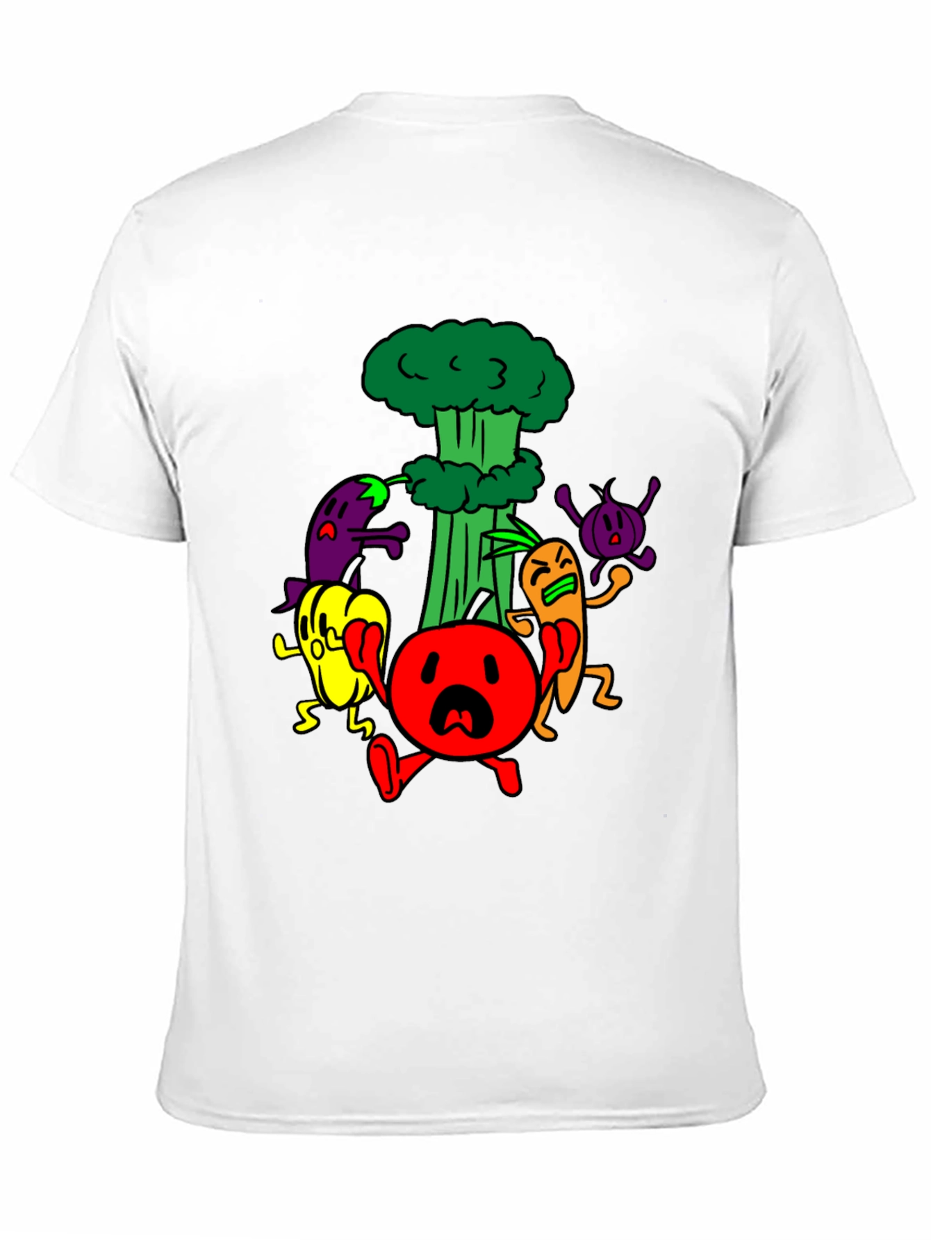 Cartoon Vegetable Panic T-Shirt - 11
