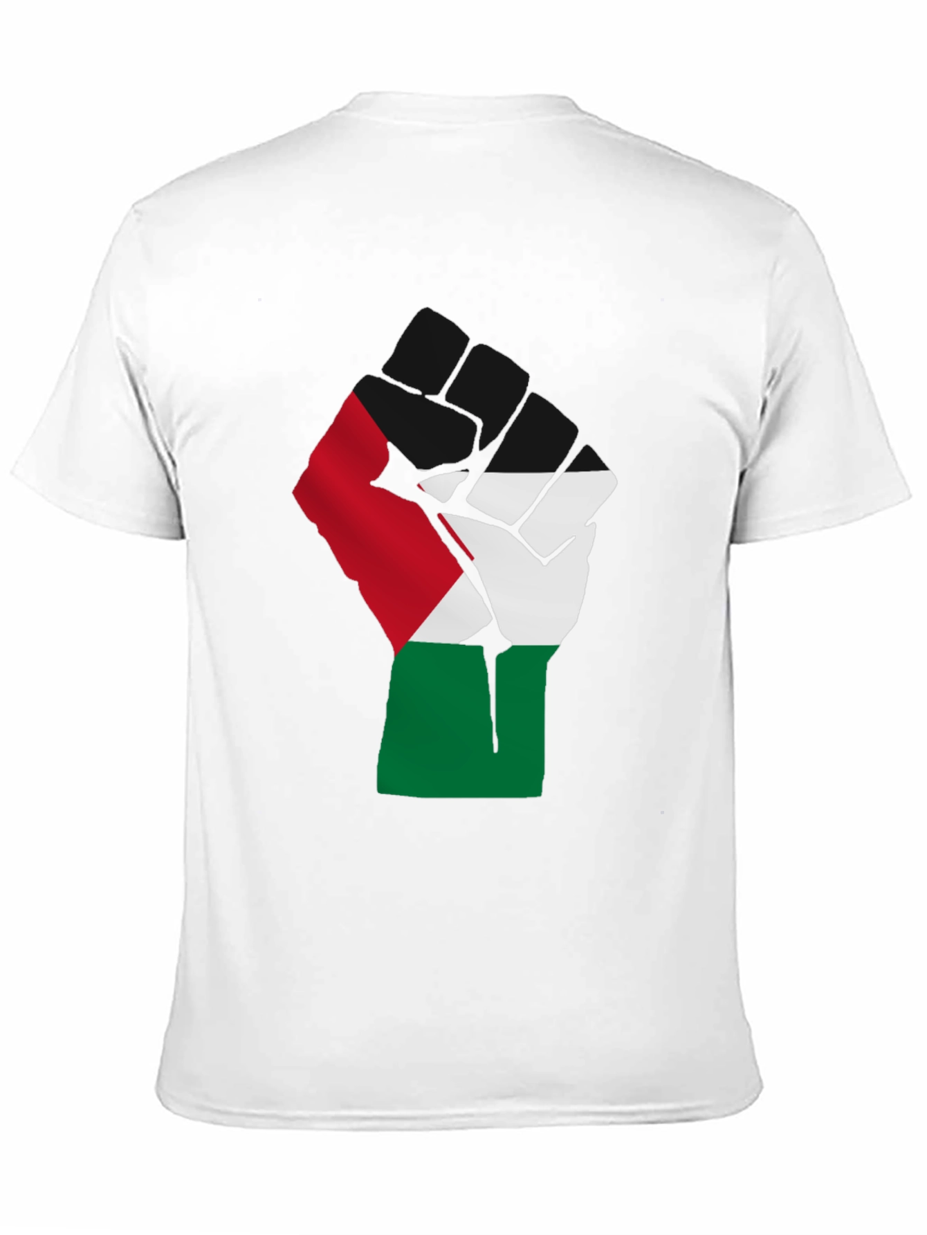 Black Palestine Flag Raised Fist T-Shirt - Black view 11