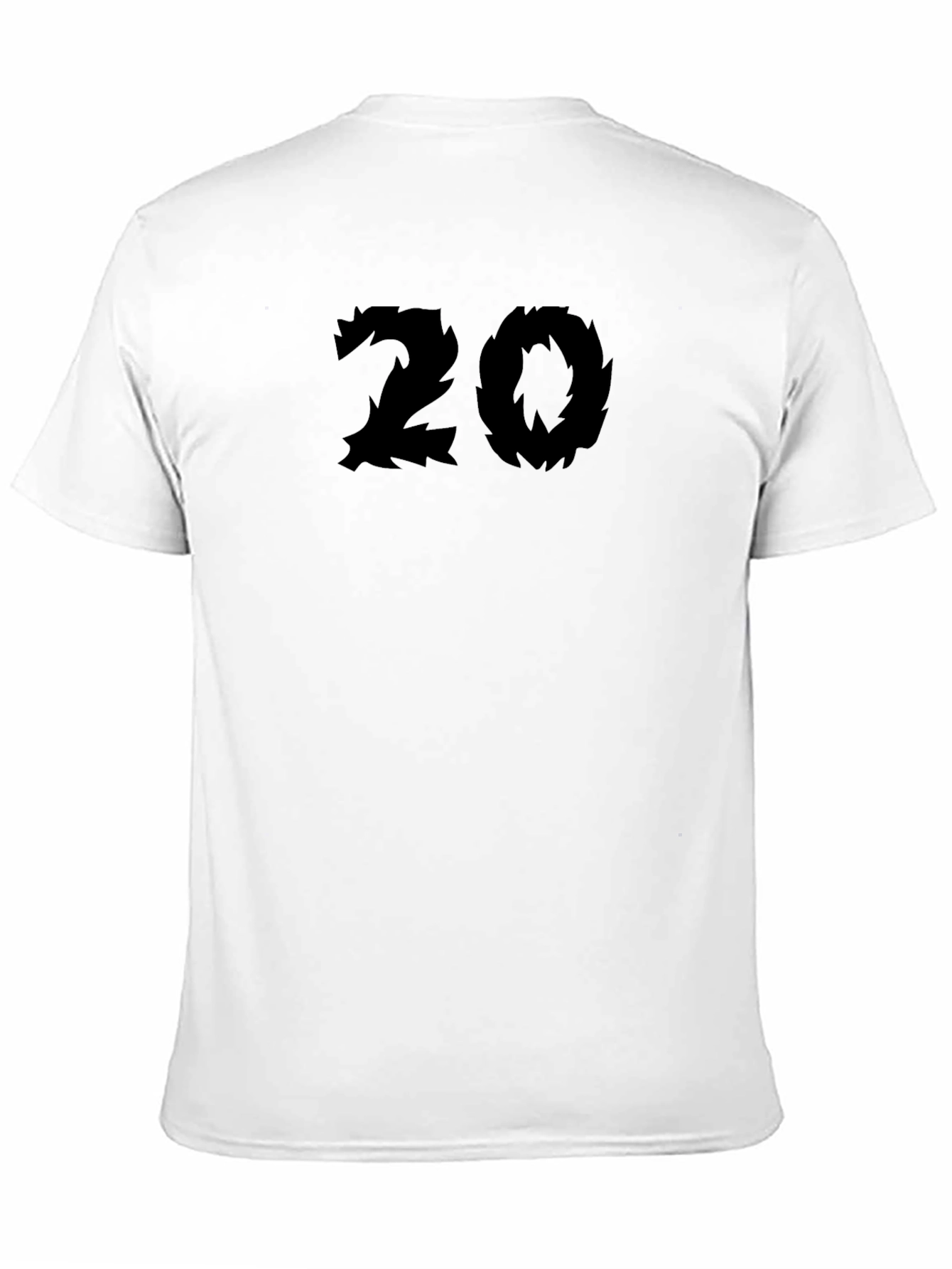 Black Edgy Number 20 Graphic Tee - Black Cotton Blend view 11